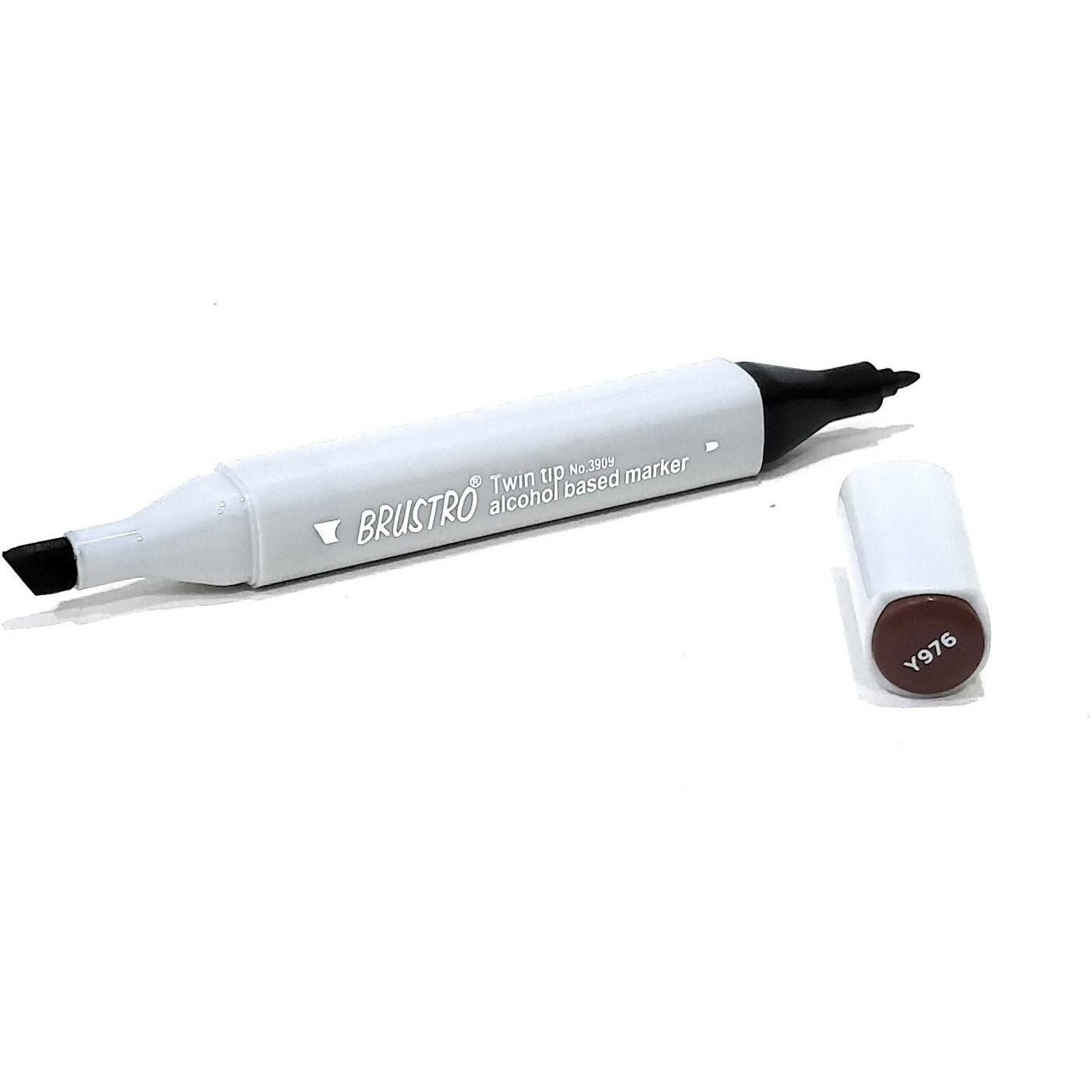 Brustro Twin Tip Alcohol Based Marker | Yellow (Bitter Chocolate) | Tip Size - Broad 1-7Mm Line,Fine 0.7Mm| Ideal For Texturing, Sketching,Graffiti,Comic Artist,Architecture,Fine Art Student