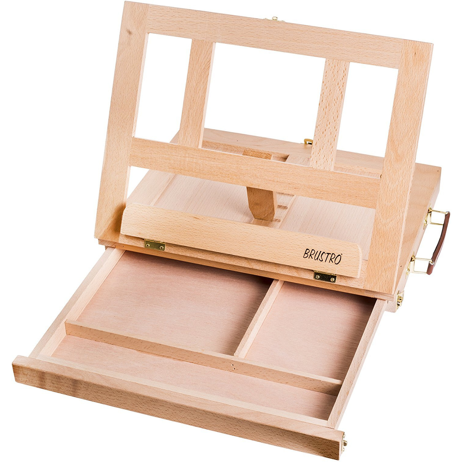 Brustro Artists Small Desk Box Easel, Holds Canvases Upto 11.8"