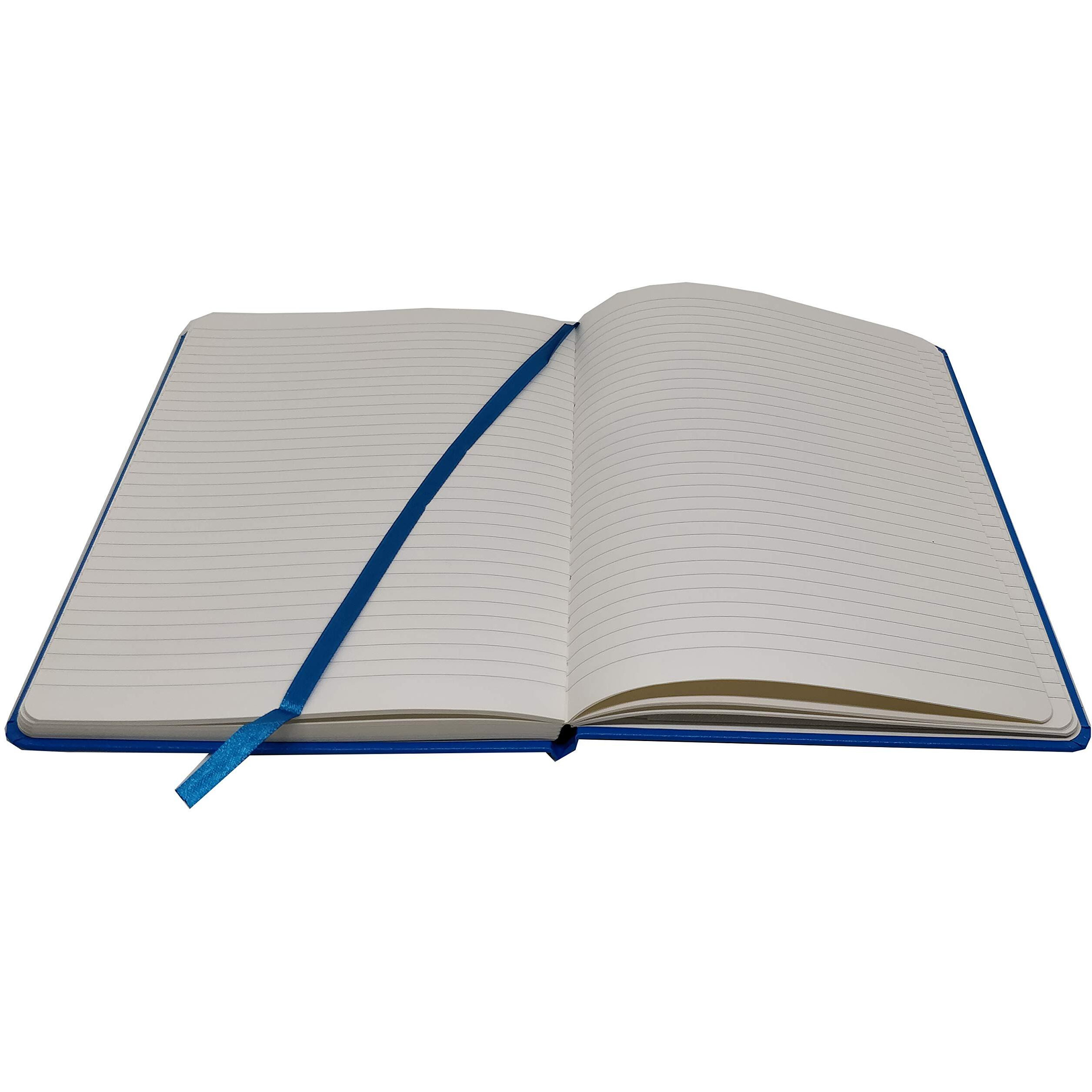 Brustro Classic Series A5, 70Gsm Paper, 96 Sheets,Blue Lightweight Notebook Diary With Sturdy Hardcover, Elastic Closure Strap, Handy Pocket, Versatile Use For School, Office And Home