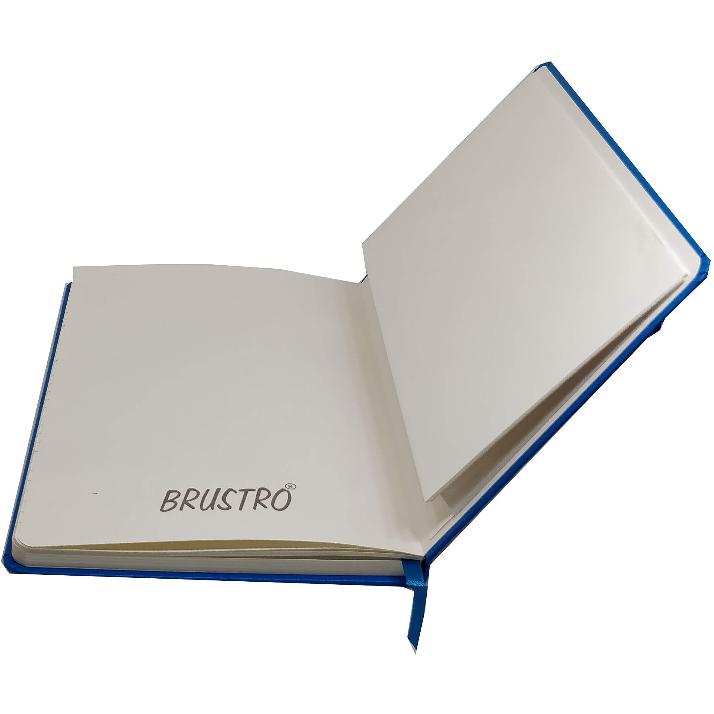 Brustro Classic Series A5, 70Gsm Paper, 96 Sheets,Blue Lightweight Notebook Diary With Sturdy Hardcover, Elastic Closure Strap, Handy Pocket, Versatile Use For School, Office And Home