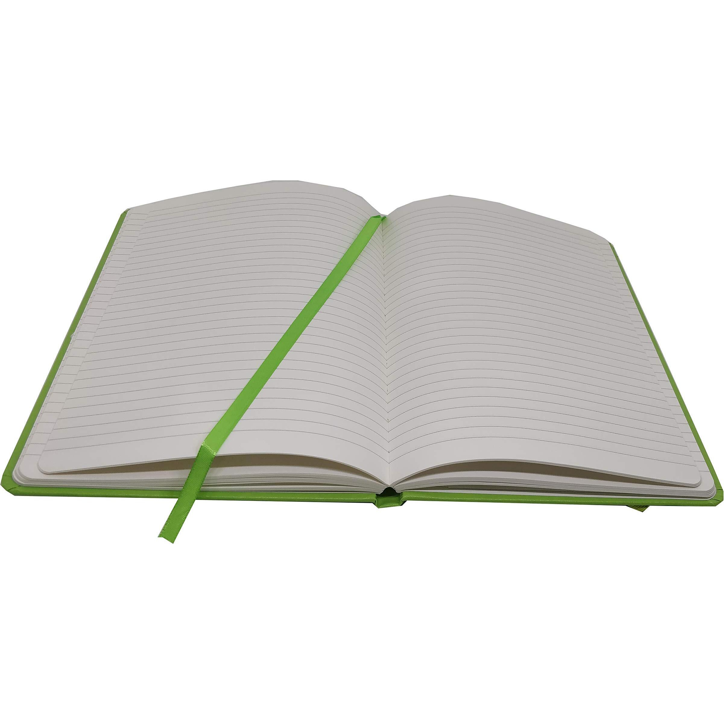 Brustro Classic Series A5, 70Gsm Paper, 96 Sheets, Green Lightweight Notebook Diary With Sturdy Hardcover, Elastic Closure Strap, Handy Pocket, Versatile Use For School, Office And Home