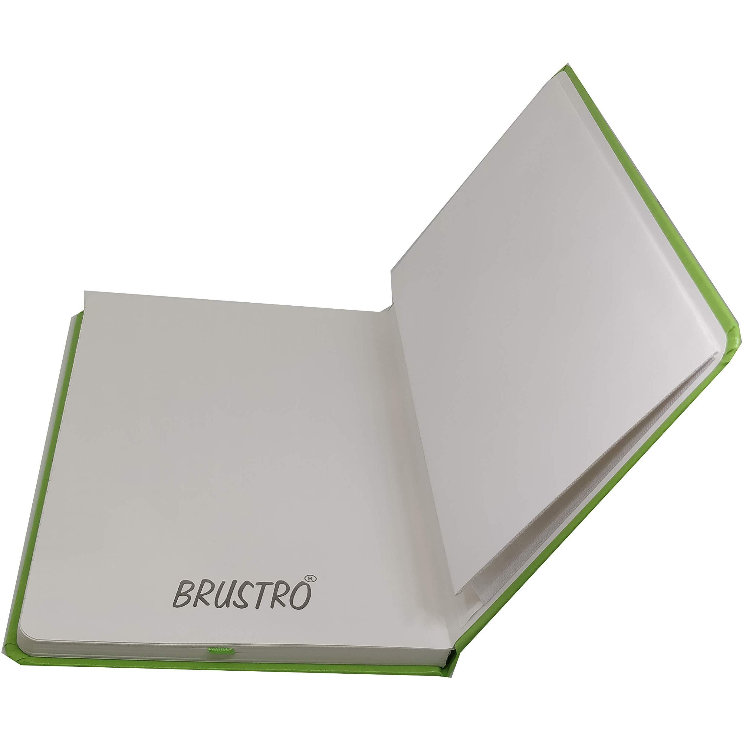 Brustro Classic Series A5, 70Gsm Paper, 96 Sheets, Green Lightweight Notebook Diary With Sturdy Hardcover, Elastic Closure Strap, Handy Pocket, Versatile Use For School, Office And Home