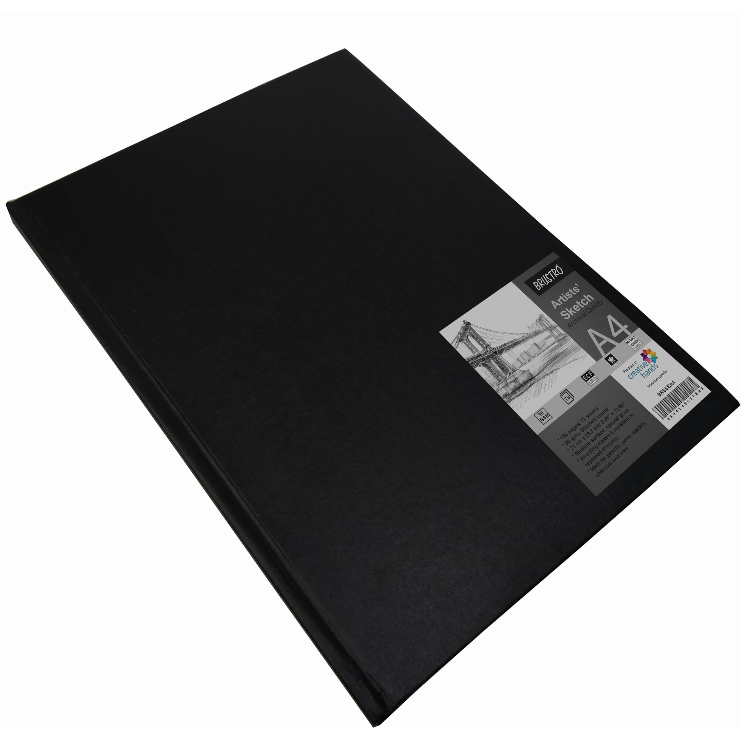Brustro Artists Stitched Bound Sketch Book, A4 Size, 156 Pages, 90 Gsm