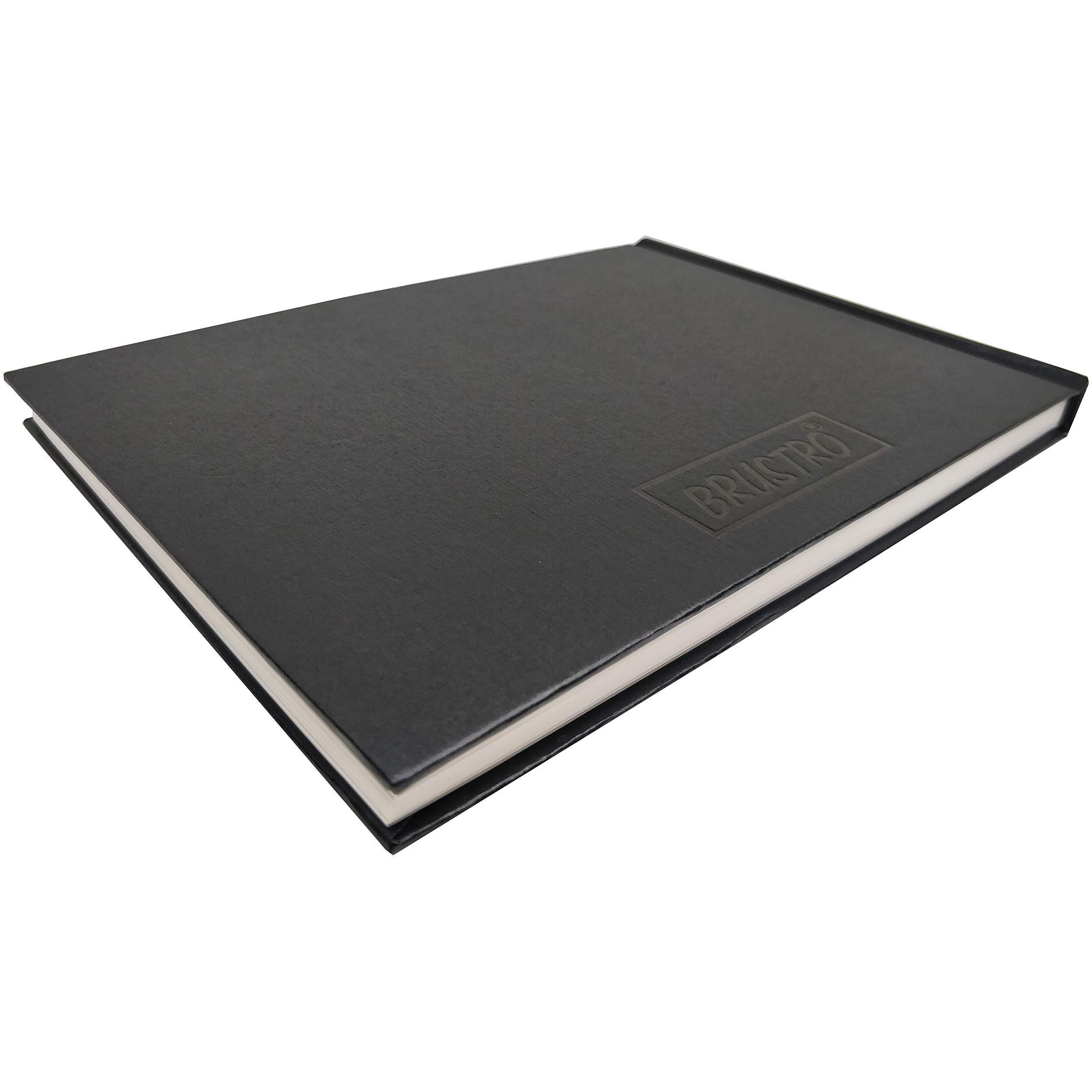 Brustro Artists Sketch Book Stitched Bound A5 Size, Landscape, 156 Pages, 90 Gsm (Acid Free Ivory Papers,Medium Surface,Natural Grain)|Ideal For Sketching,Shading,Drawing With Pencil,Charcoal,Graphite