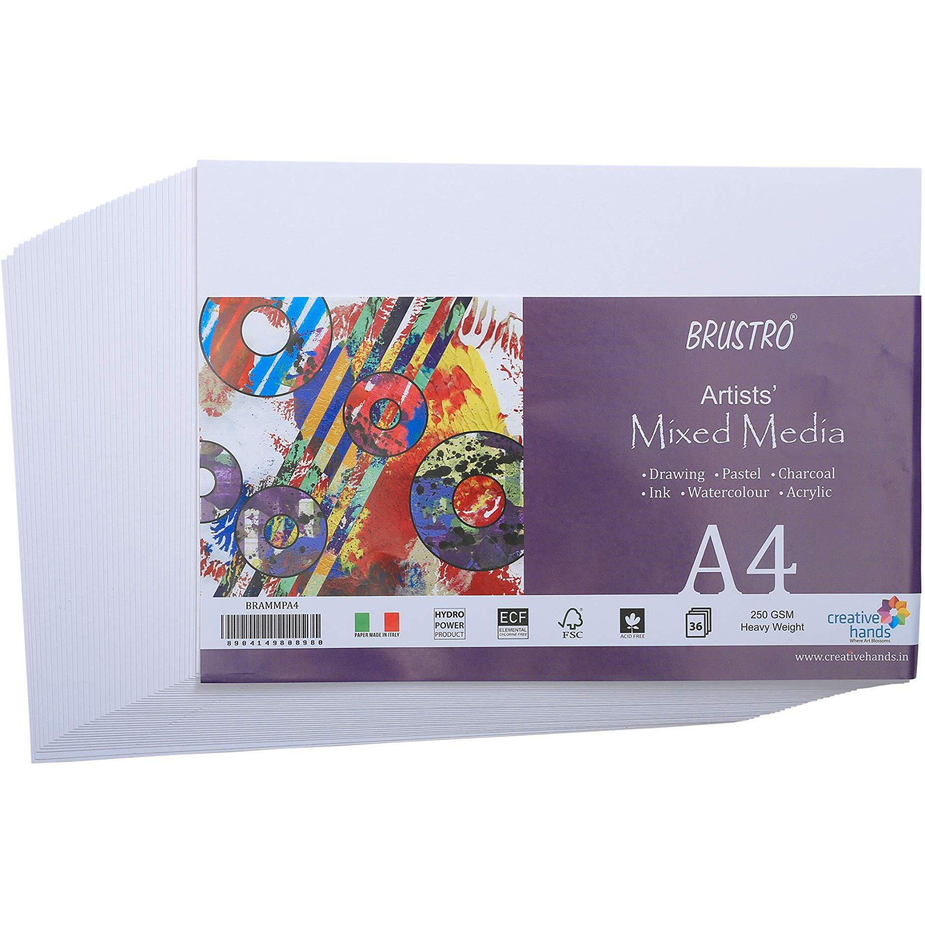 Brustro Artists Mixed Media Paper A4, 250 Gsm, 36 Sheets