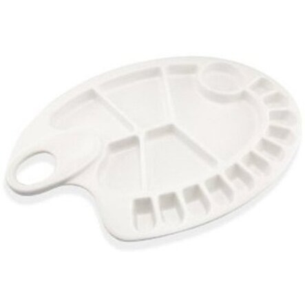 Brustro Kidney Shaped 17 Well Plastic Palette | 30 X 20Cm | Lightweight, Ergonomic Design, Ideal For Oil, Acrylic, Watercolour Paints, Professional Art, Painting.