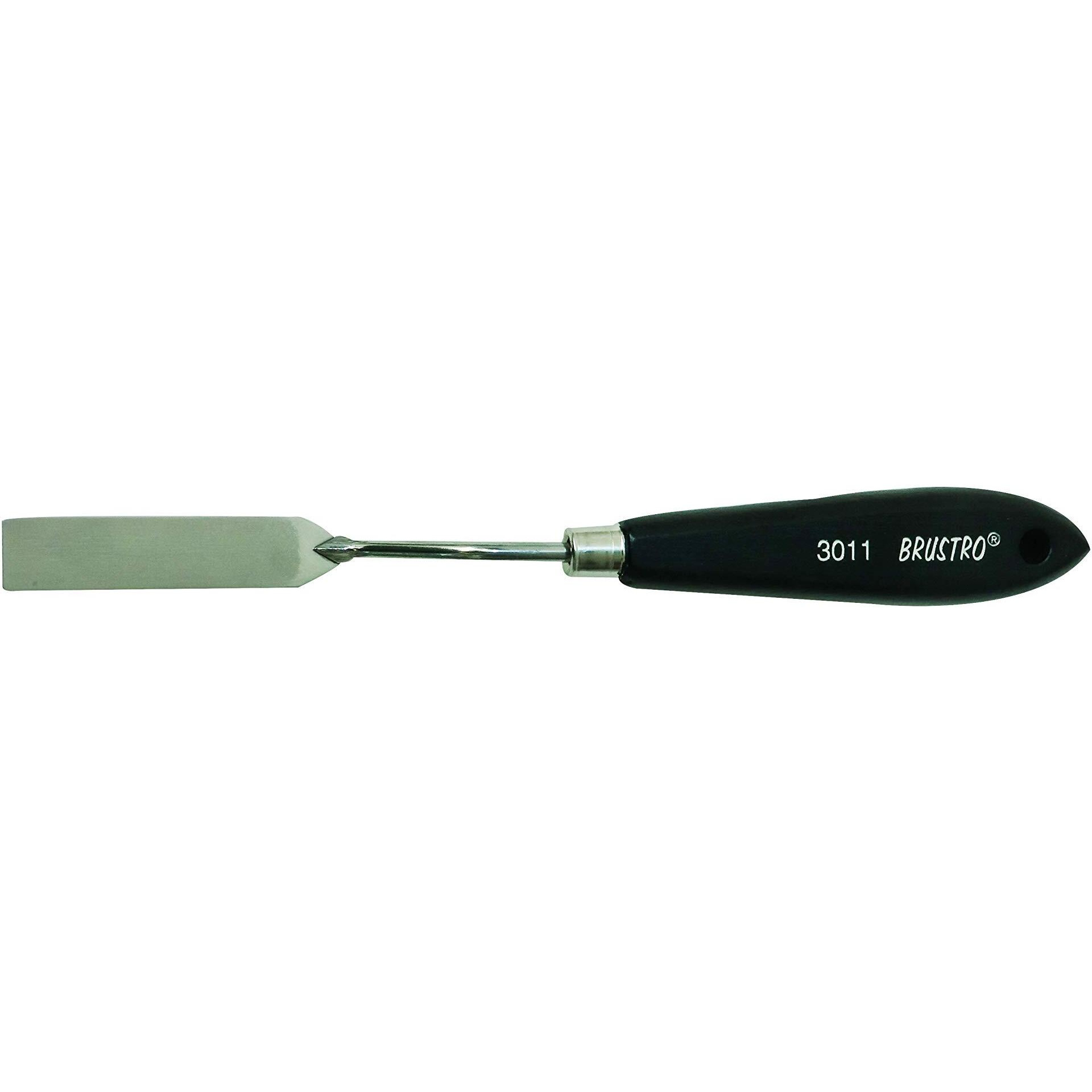 Brustro Artists Palette Painting Knife No. 3011 | Wooden Handle, Stainless Steel Blade | Ideal For Gesso, Acrylic Paint, Modeling Paste, Mixing, Spreading, Scumbling.