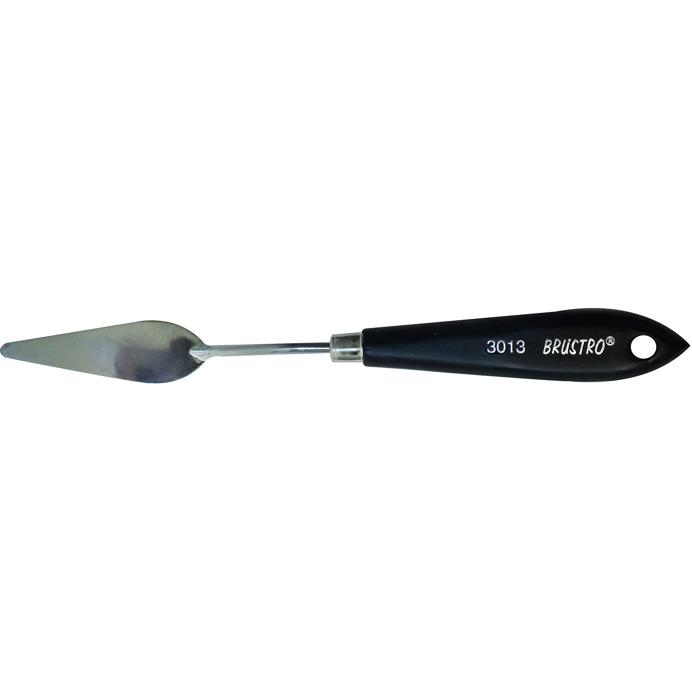 Brustro Artists Palette Painting Knife No. 3013 | Wooden Handle, Stainless Steel Blade | Ideal For Gesso, Acrylic Paint, Modeling Paste, Mixing, Spreading, Scumbling.