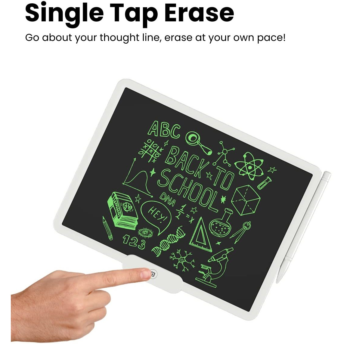 Portronics Ruffpad 10X Re-Writable Lcd Writing Pad With 10 Inch(25.4Cm) Writing Area, India's First Notepad To Save And Share Your Child's First Creatives Via Ruffpad App On Your Smartphone