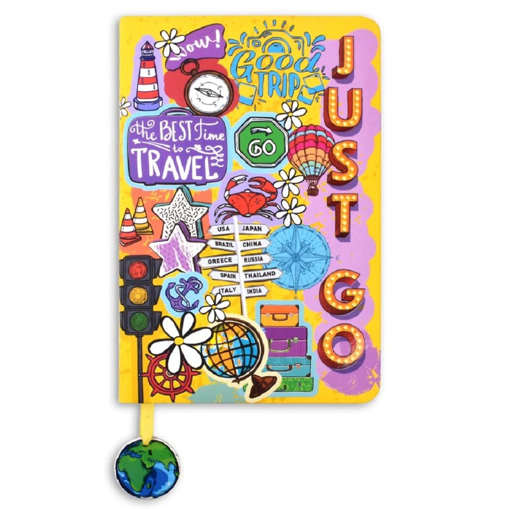Doodle Hard Bound A5 Travel Diary With Bookmark Dangler I 80 Gsm I 160 Ruled Pages I Foam Padded (Good Trip)
