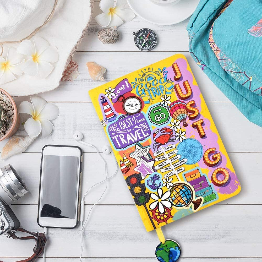 Doodle Hard Bound A5 Travel Diary With Bookmark Dangler I 80 Gsm I 160 Ruled Pages I Foam Padded (Good Trip)