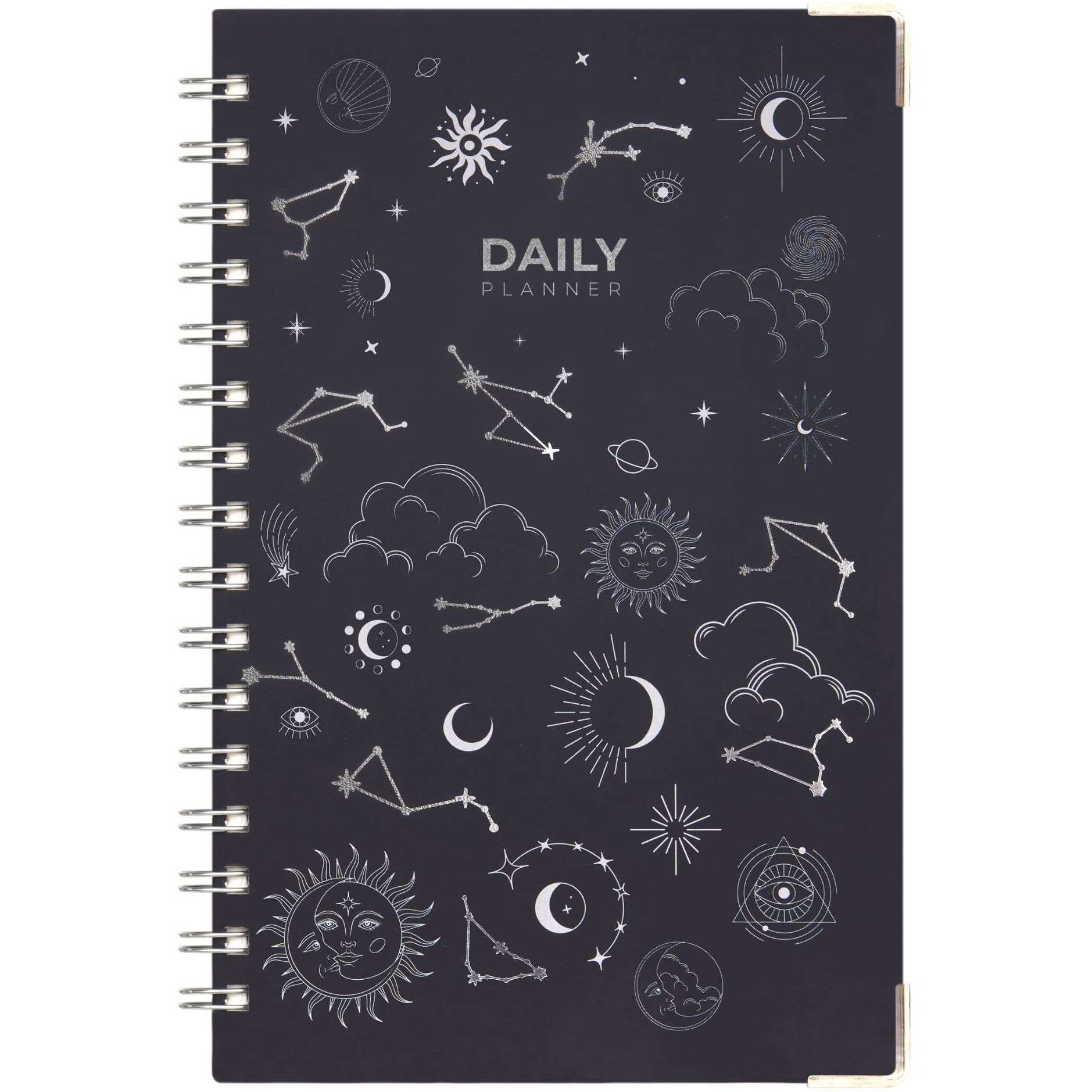 Doodle A5 Zodiac Daily Planner - 192 Coloured Pages, Themed Around Daily Planning, Metal Corners, 80 Gsm Acid Free Recyclable Paper, Flat Opening (Capricorn)