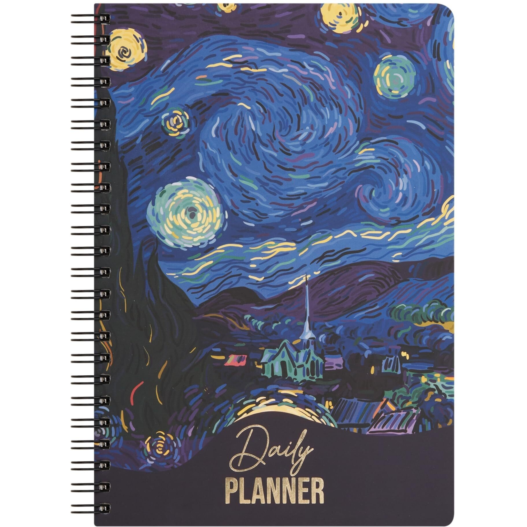 Doodle Undated Daily Planner | A5 | 172 Pages | 80 Gsm | 3 Months Schedule, To-Do List, Daily Priorities, Appointments, Deadlines, Water Tracker, Goals - Night Whispers