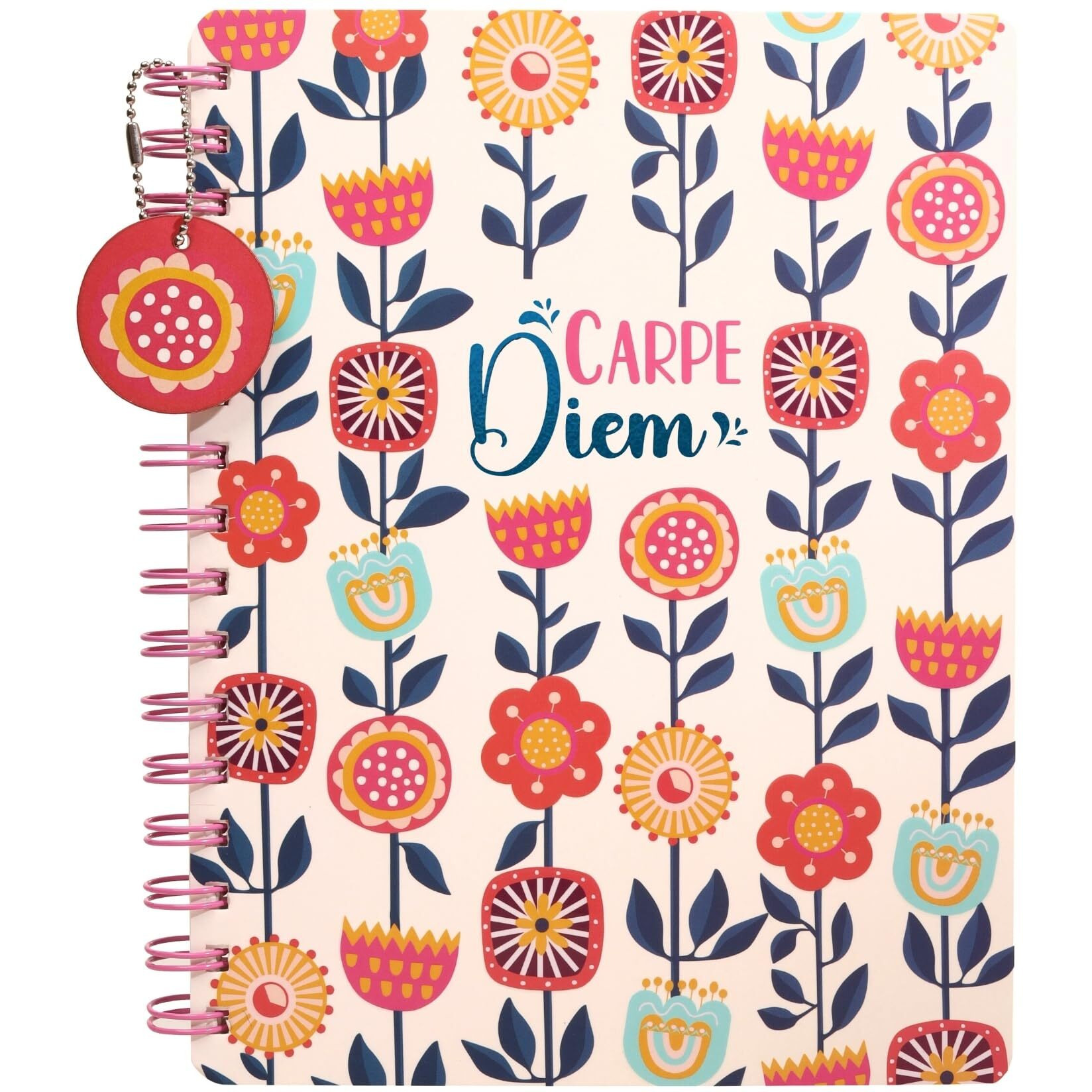 Doodle Hardbound Spiral Notebook Diary With Bookmark Dangler And 100+ Stickers | B5 | 160 Undated Ruled Pages | 80 Gsm Acid Free Paper | Open Flat And Write Comfortably - Carpe Diem
