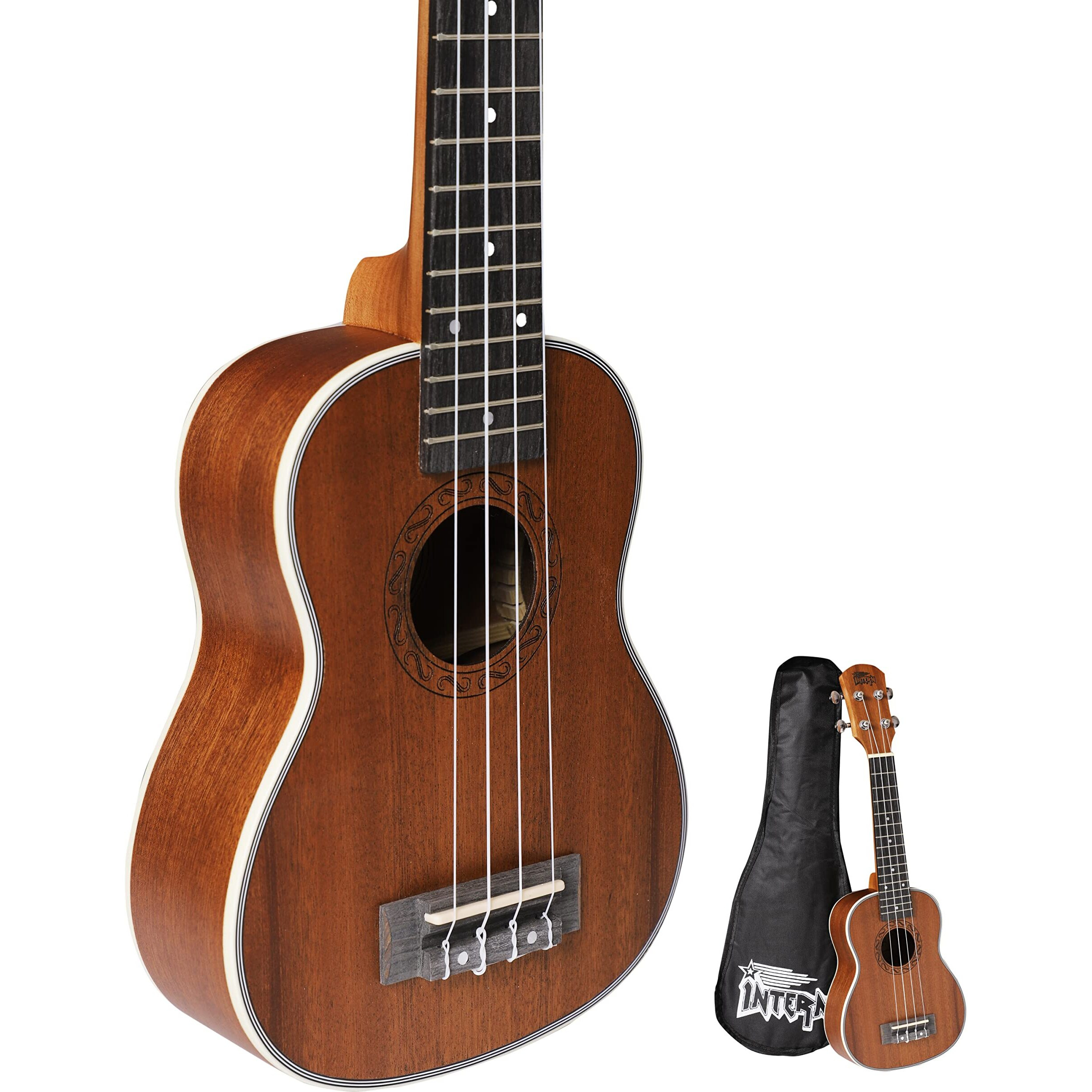 Intern Soprano Ukulele Guitar With Bag (Ash)