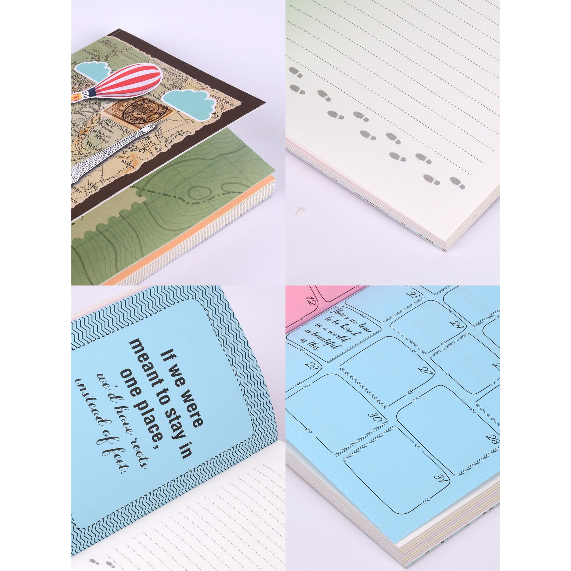 Doodle Travelogue Paper Based Hard Bound Travel Journal Diary | 24 Monthly Planner Pages | 24 Motivational Quote Pages (5 X 7 Inches, 80 Gsm, 240 Pages) Gift For Travel Lovers