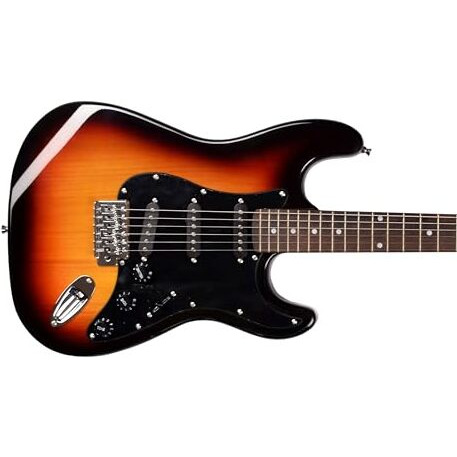 Juarez Jrz-St01-3Ts, 6 Strings Linden Wood Electric Guitar, Right Handed With Bag/Case, 2 X Picks (3Ts Sunburst, 38 Inches)