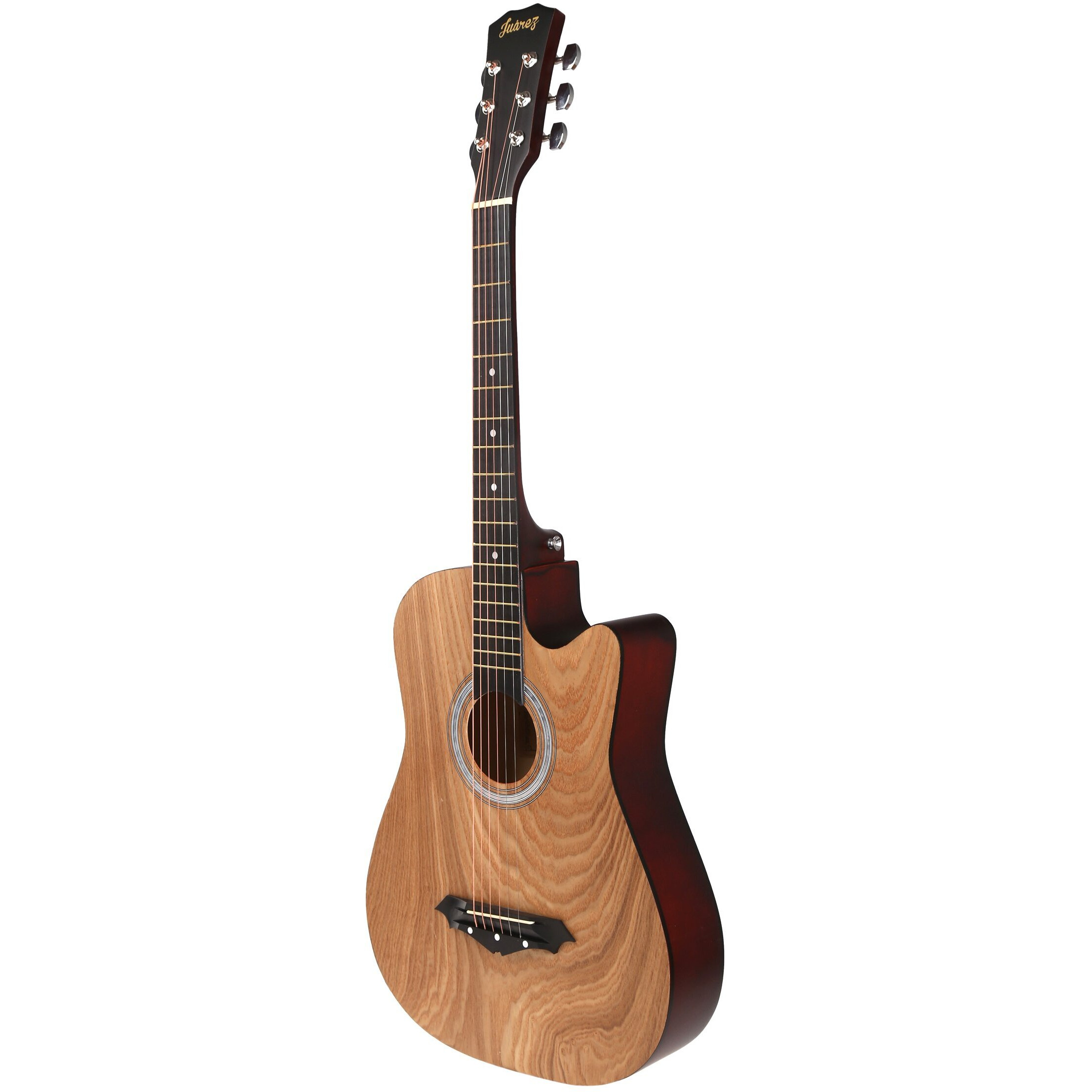 Jurez Jrz38C/Ash 6 Strings Acoustic Guitar 96.52 Cm (38 Inch) Cutaway, Right Handed, Ash With Bag, Strings, Picks And Strap