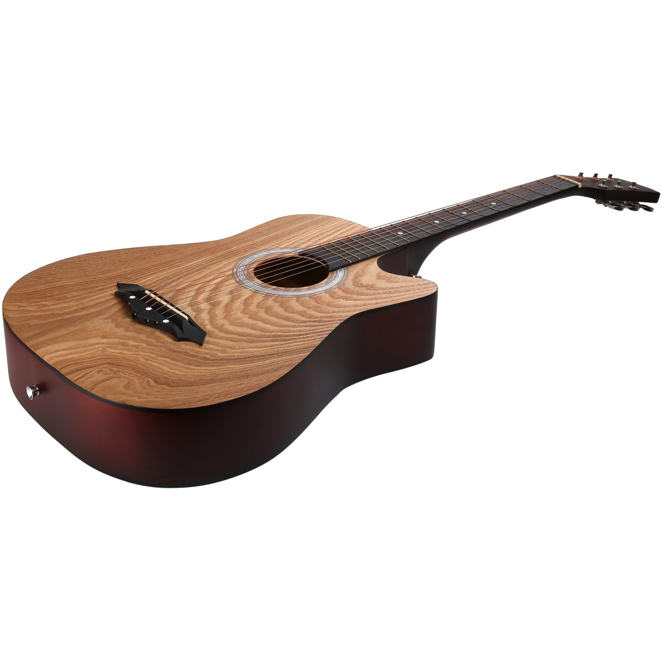 Jurez Jrz38C/Ash 6 Strings Acoustic Guitar 96.52 Cm (38 Inch) Cutaway, Right Handed, Ash With Bag, Strings, Picks And Strap