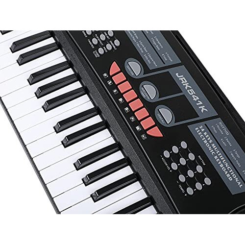Juarez Octav Jrk541 54-Key Portable Electronic Keyboard With Led Digital Display | Adapter | Key Note Stickers | Microphone | Music Sheet Stand | 100 Rhythms | 100 Timbres | 8 Demos | 8 Percussions