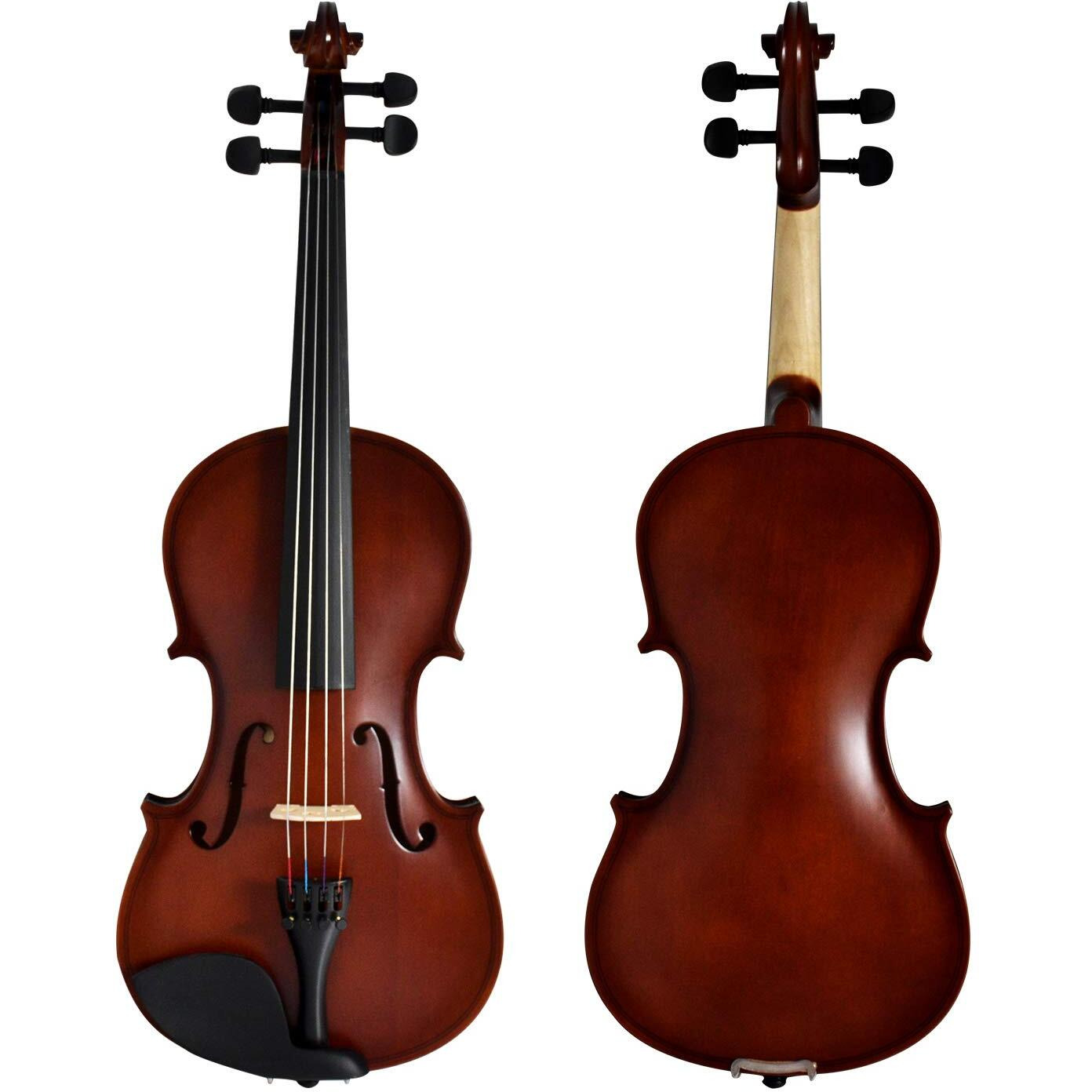 Juarez Legn Violin Kit, Full Size 4/4 Hand-Carved Solid Spruce Top, Solid Maple Back & Sides, Jrv212Db With Redwood Bow, Rosin, Full Tone Sticker, Mute, Bridge, Oblong Case, Dark Brown