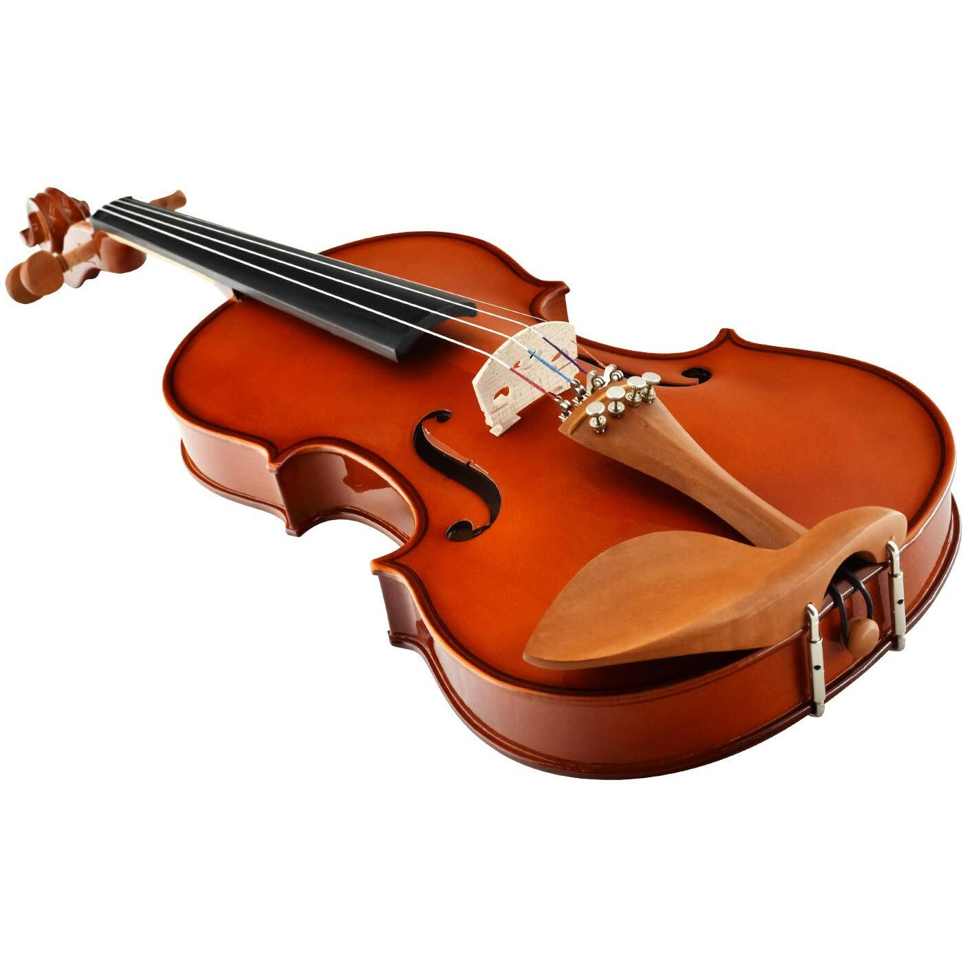 Juarez Coll Violin Kit, Full Size 4/4 White Pine Top, Solid Maple Back & Sides, Jujube Pegs, Chinrest & Tailpiece With Hickory Wood Bow,Rosin, Full Tone Sticker, Mute, Bridge, Oblong Case, Orange