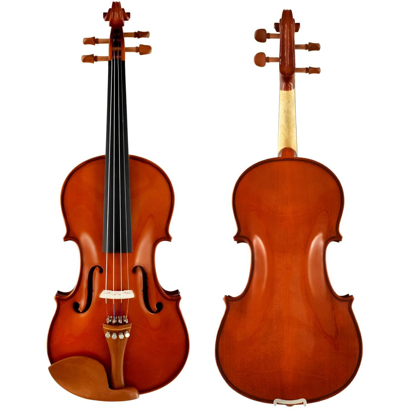Juarez Coll Violin Kit, Full Size 4/4 White Pine Top, Solid Maple Back & Sides, Jujube Pegs, Chinrest & Tailpiece With Hickory Wood Bow,Rosin, Full Tone Sticker, Mute, Bridge, Oblong Case, Orange
