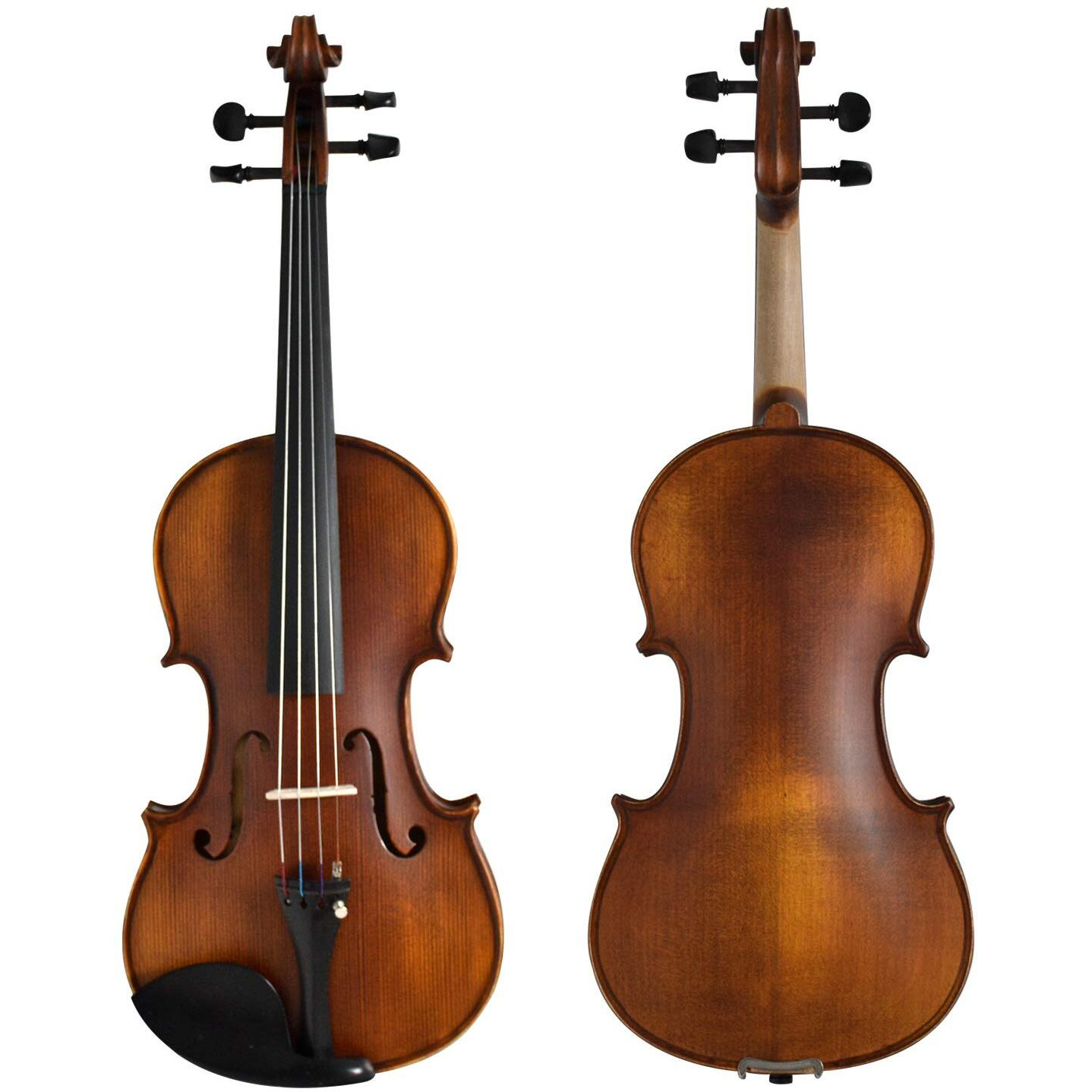 Juarez Coll Violin Kit, Solid Pine Top, Maple Back & Side, Ebony Fingerboard & Pegs, Jrv500Db With Ebony Wood Bow, Rosin, Full Tone Sticker, Mute, Bridge, Oblong Case, Full Size 4/4, Matt Dark Brown