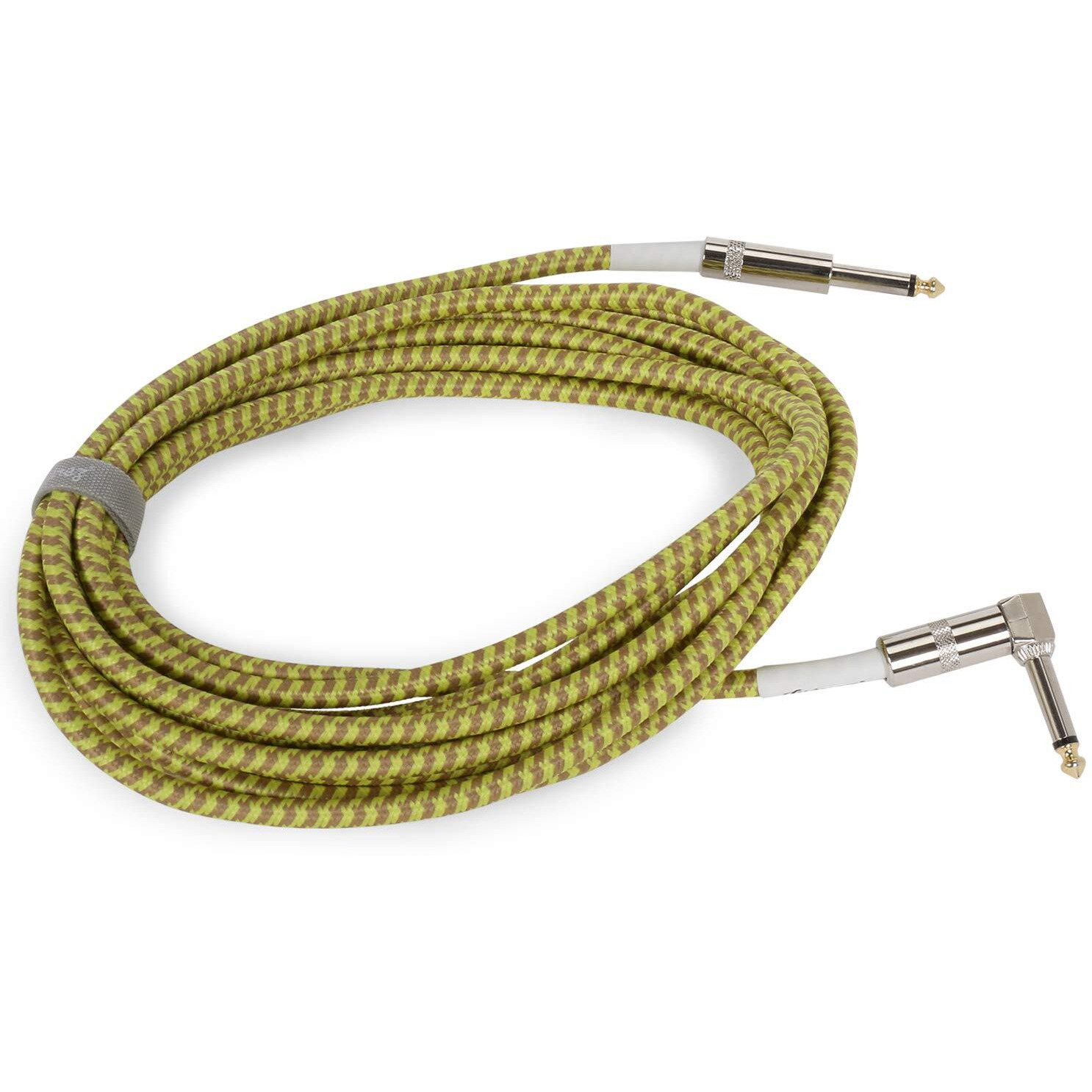 Juarez Jag130Yl Instrument Cable Electric Bass Guitar Cable Right-Angled Guitar Cable Professional Noise Protection 6.3Mm 1/4 Inch For Guitar Bass Keyboards Amps (3M Yellow)