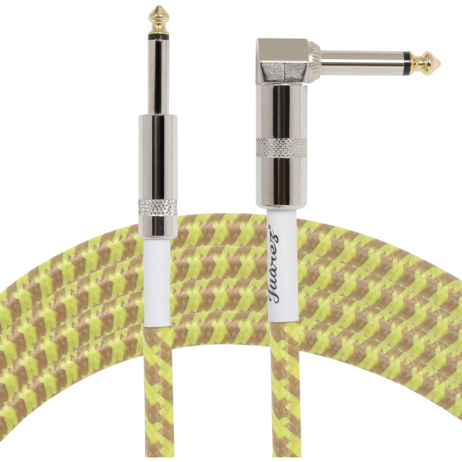 Juarez Jag150Yl Guitar Cable Professional Noise Protection 6.3Mm 1/4 Inch For Guitar Bass Keyboards Amps (5M Yellow)