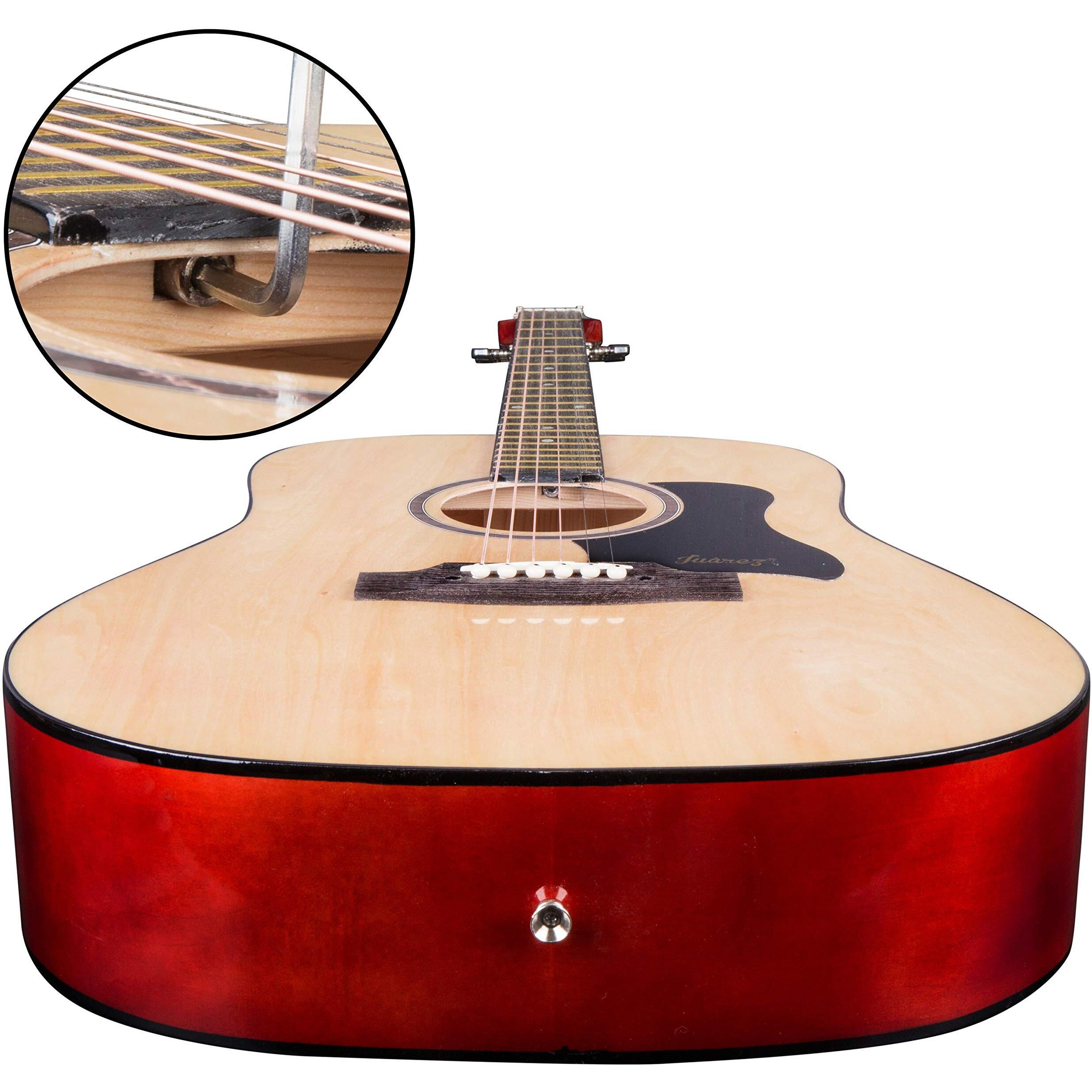 Juarez Fista 41 Inch Acoustic Guitar With Dual Action Truss Rod, Jrz41C/Nat 21 Frets Rosewood Fretboard & Bridge, Bag, Strap, 2 Picks, Allen Key, Extra String Set, Natural