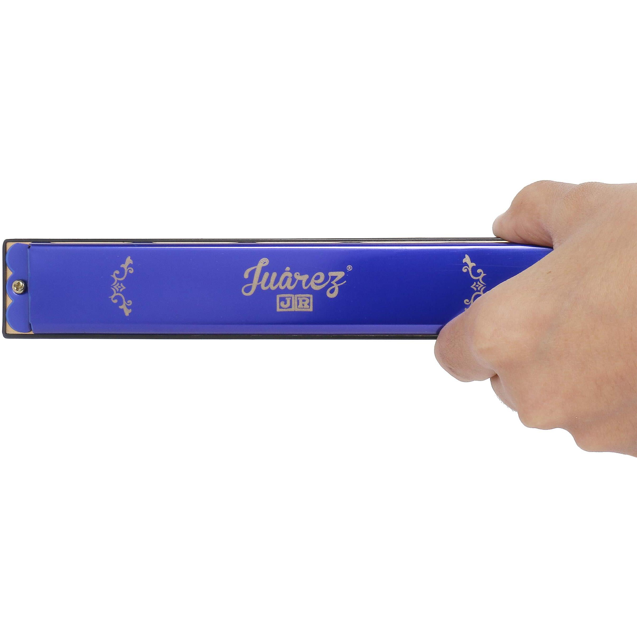 Juarez Junior Jj24Hb 24 Holes Harmonica Key Of C Scale | Mouth Organ | Cover - Aluminium | Comb - Abs | Reed  Brass Blue