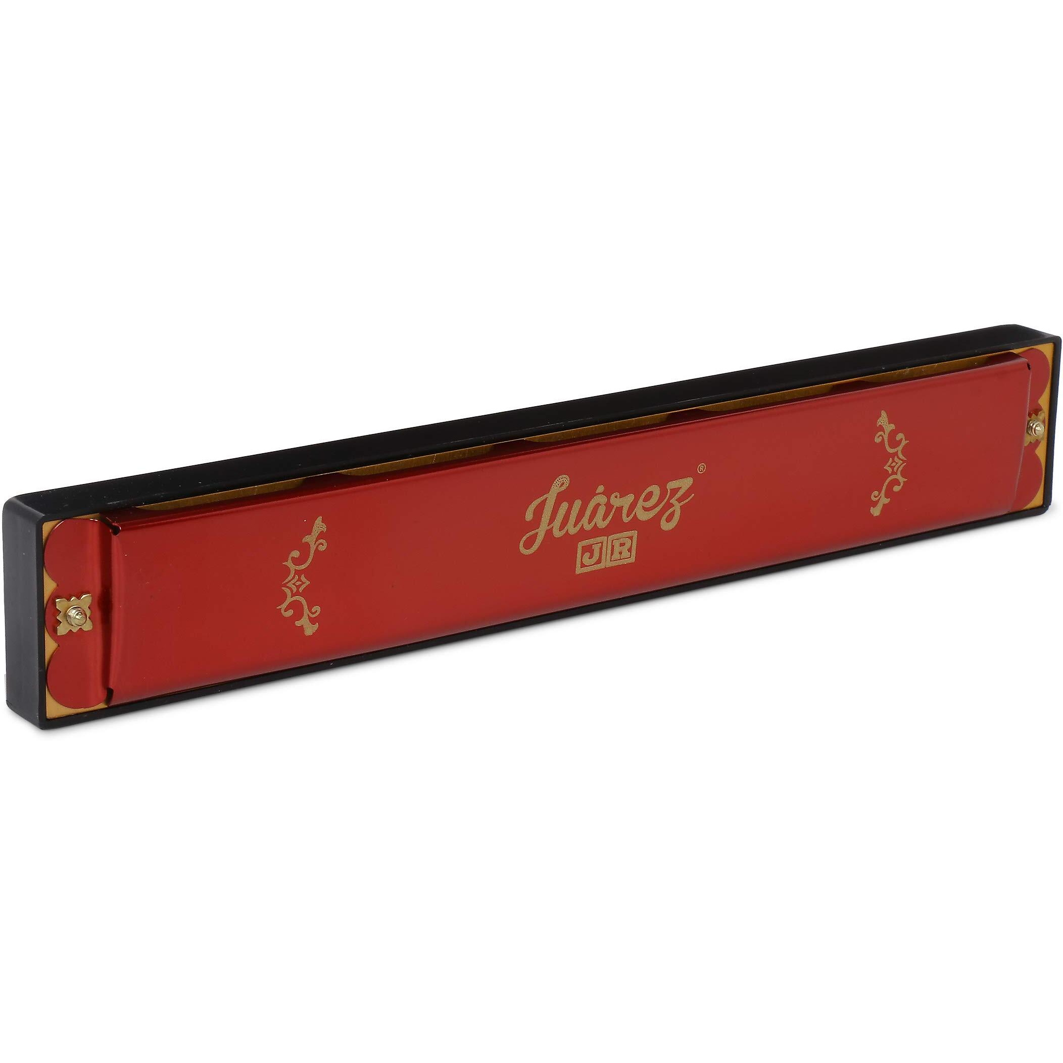 Juarez Junior Jj24Hr 24 Holes Harmonica Key Of C Scale | Mouth Organ | Cover - Aluminium | Comb - Abs | Reed  Brass Red