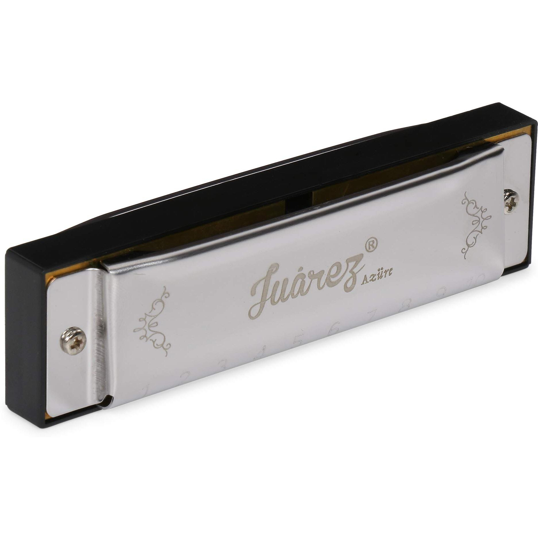 Juarez Jrh10A-G Diatonic Professional Blues Harmonica Key Of G Scale | 10 Holes | Mouth Organ | Cover  Stainless Still | Comb - Abs | Reed - Phosphor Bronze With Case