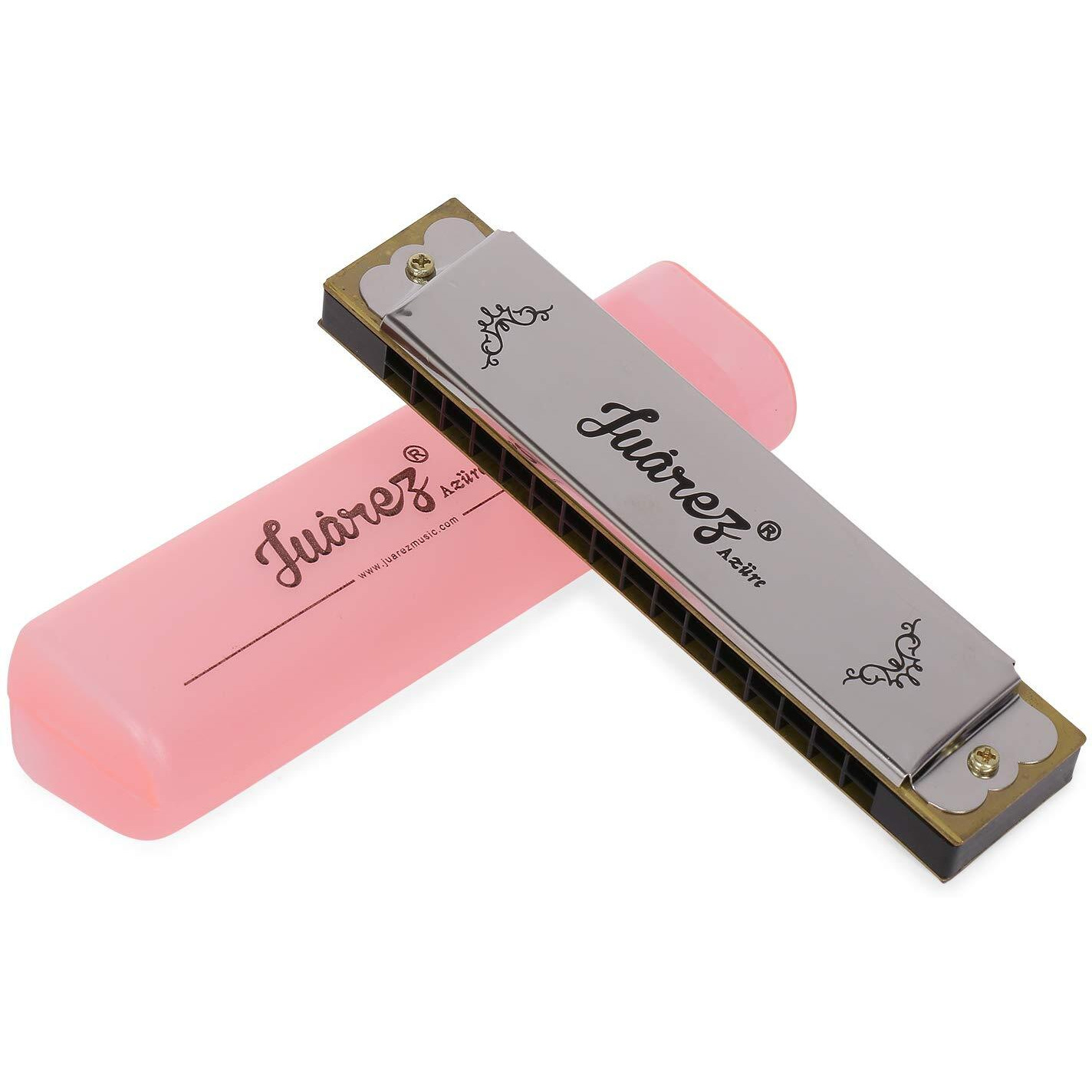 Juarez Jrh16A 16 Holes Harmonica Key Of C Scale | Mouth Organ | Cover - Stainless Iron | Comb - Abs | Reed  Brass Silver