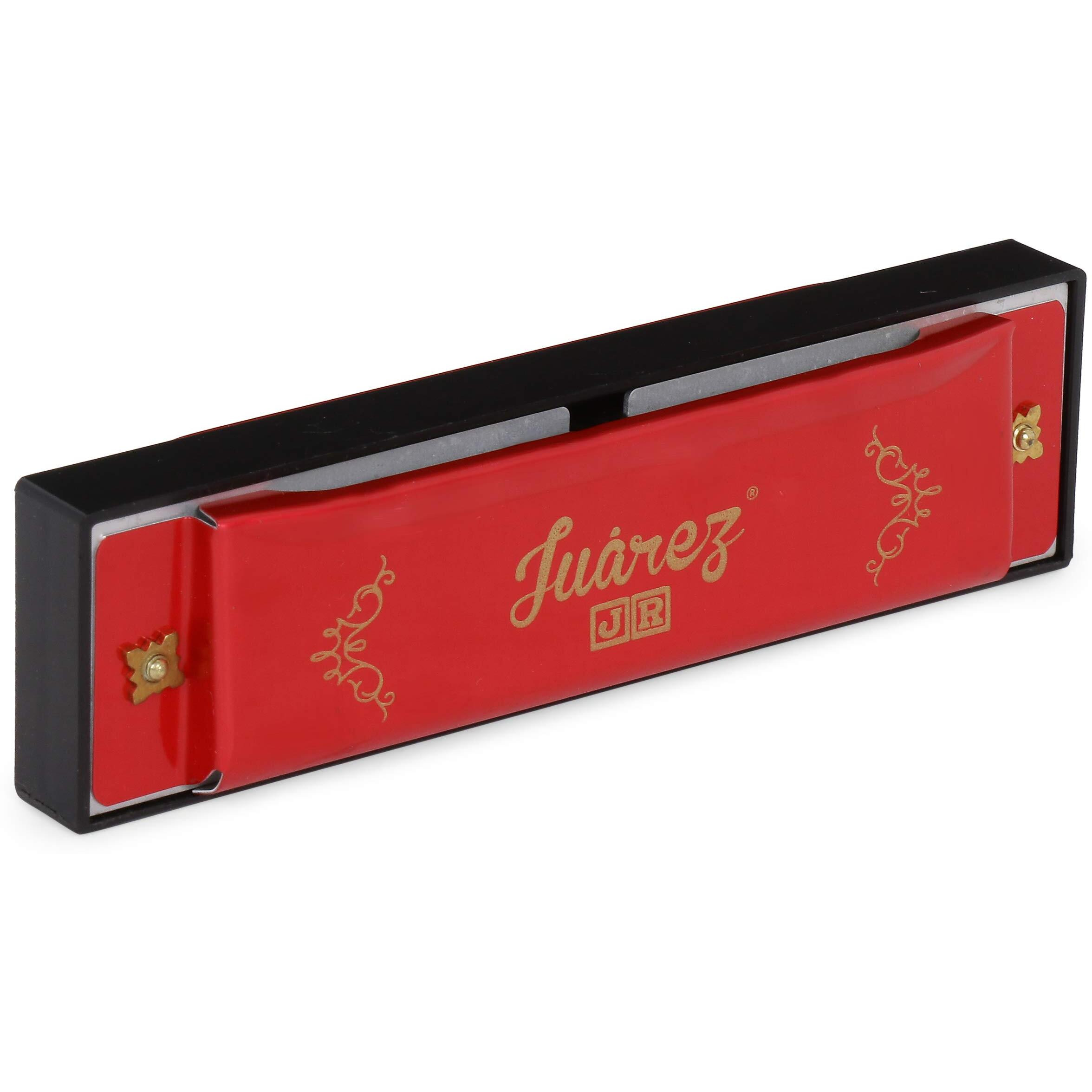 Juarez Junior Jj10Hr 10 Holes Educational Harmonica Key Of C Scale | Mouth Organ | Cover - Aluminum | Comb - Abs | Reed  Aluminum Red