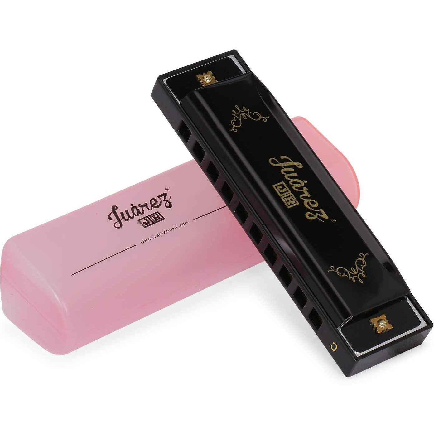 Juarez Junior Jj10Hb 10 Holes Educational Harmonica Key Of C Scale | Mouth Organ | Cover - Aluminum | Comb - Abs | Reed  Aluminum Black