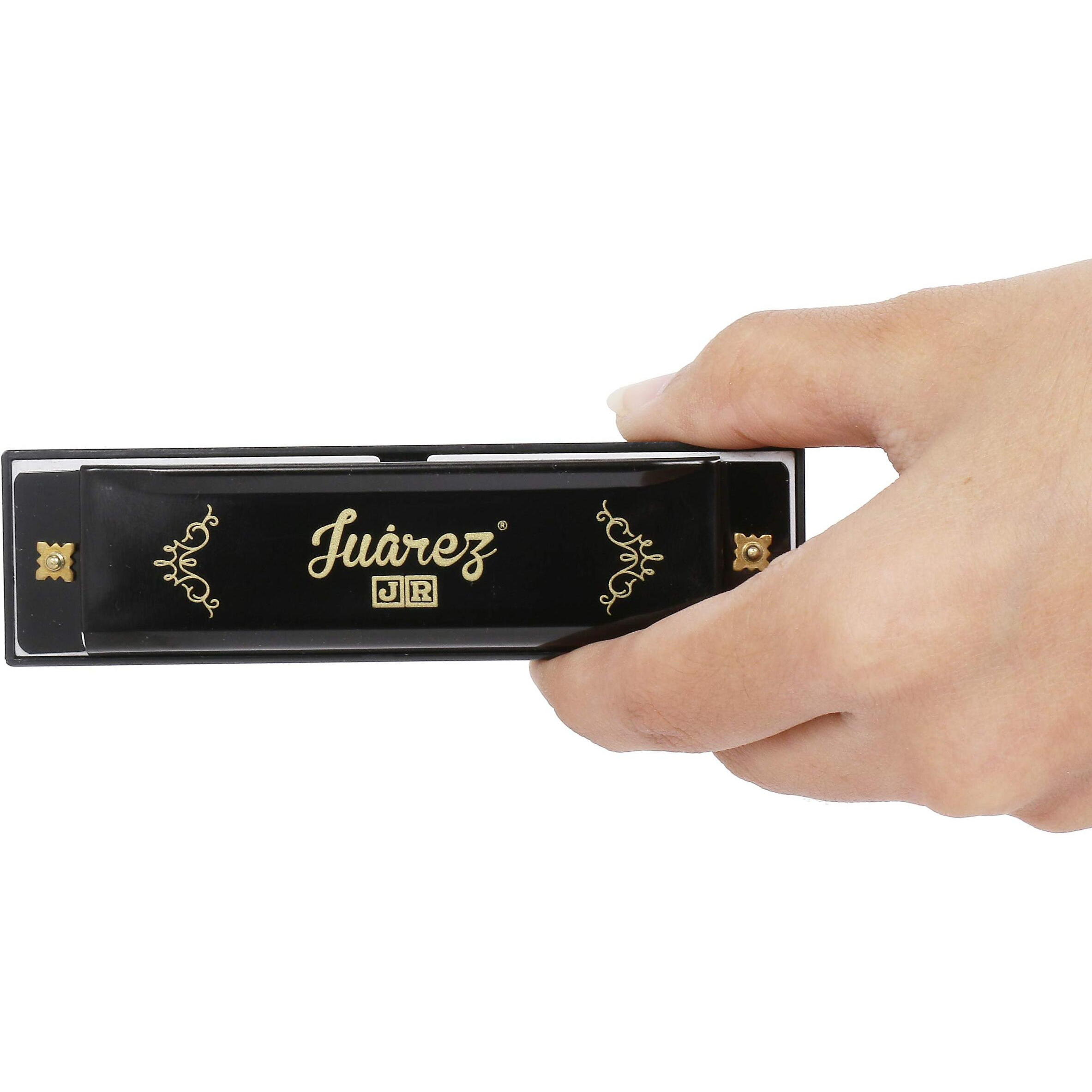Juarez Junior Jj10Hb 10 Holes Educational Harmonica Key Of C Scale | Mouth Organ | Cover - Aluminum | Comb - Abs | Reed  Aluminum Black