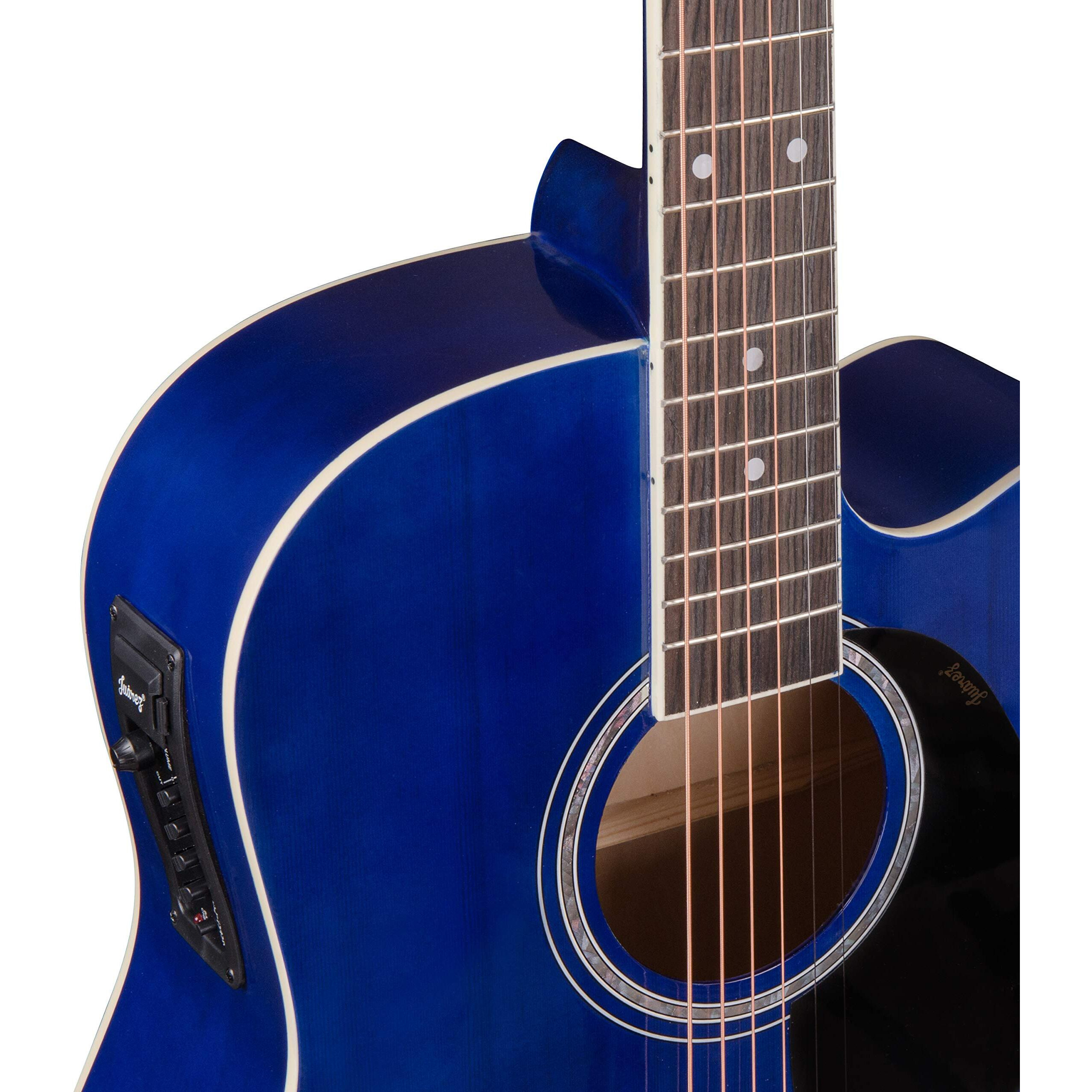 Juarez Arpeggio 41 Electro-Acoustic Guitar  Spruce Top, Eq 7545R Preamp, Blue Gloss Finish, Dual Action Truss Ros, Bag, Strap, Picks & Strings