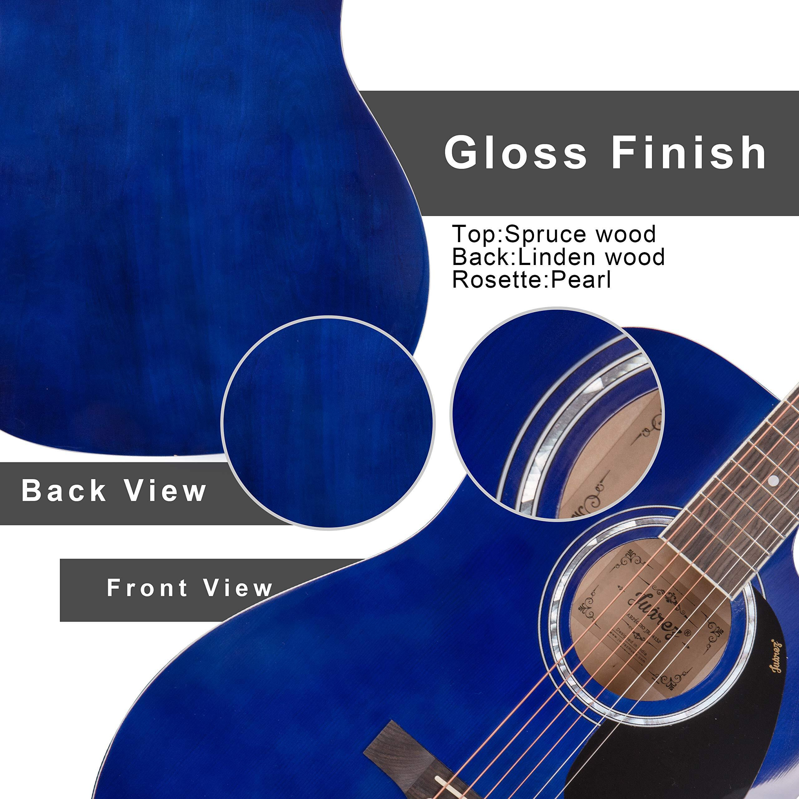 Juarez Arpeggio 41 Electro-Acoustic Guitar  Spruce Top, Eq 7545R Preamp, Blue Gloss Finish, Dual Action Truss Ros, Bag, Strap, Picks & Strings