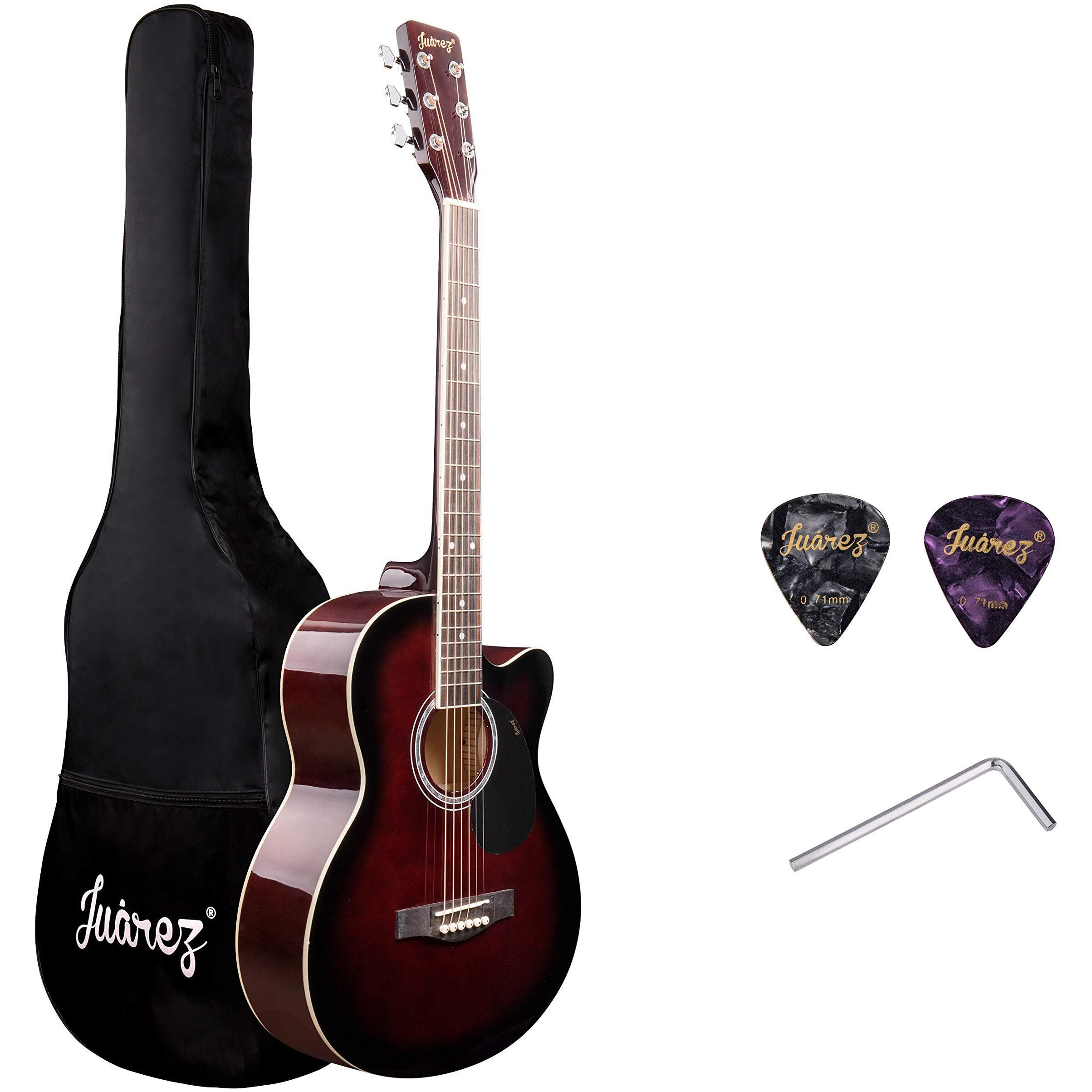 Juarez Belleza Cm 99.06 (39 Inch) Acoustic Guitar Kit, Jrb39Ln-Dbs Linden Top, Rosewood Fretboard & Bridge, Truss Rod, Chrome Die Cast Machine Tuners, Dark Brown Sunburst