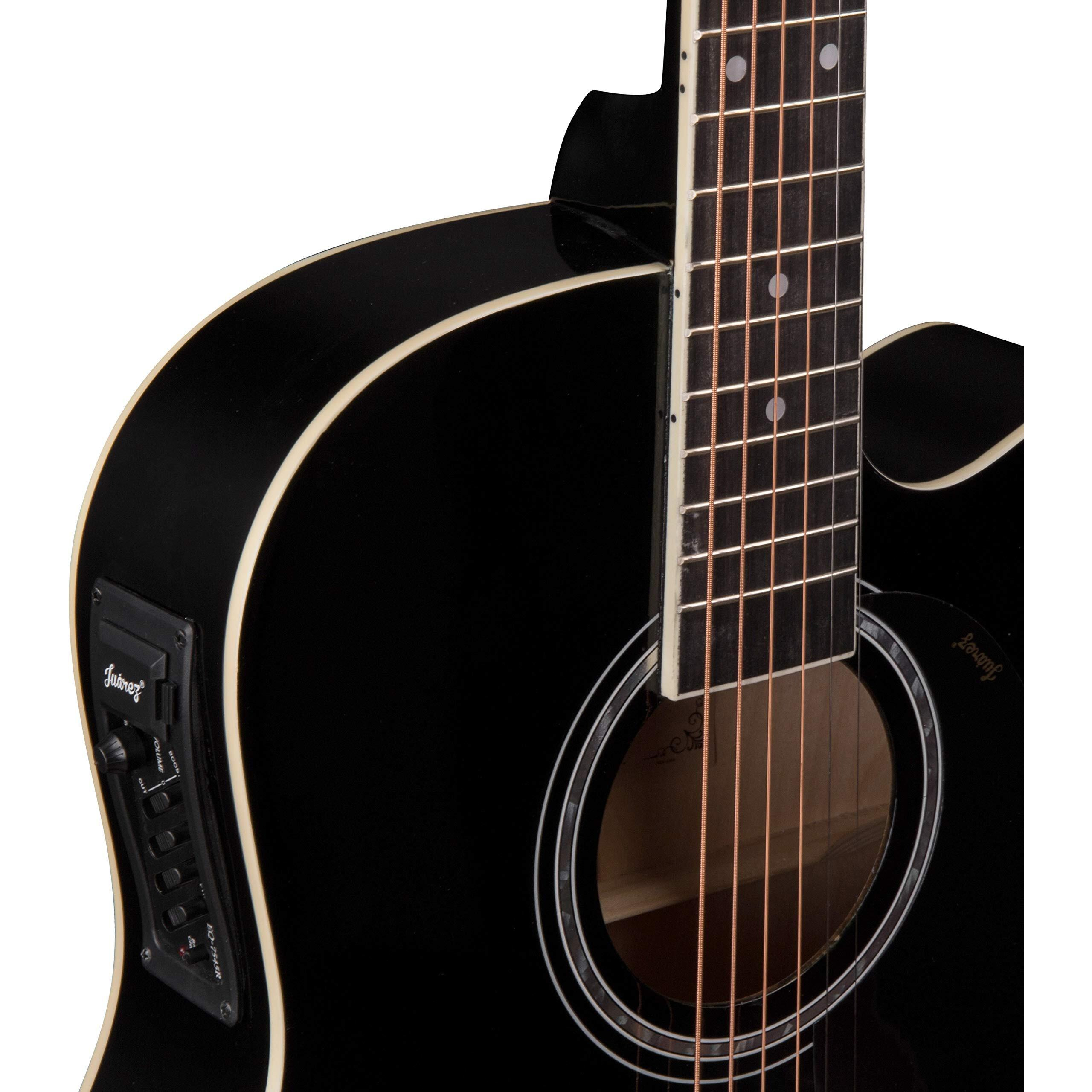 Juarez Arpggio Jra41Sp-Tlq-Bk 104.14 Cm (41 Inch) Semi-Acoustic Guitar Kit, Thin Line Body, Spruce Top, With 4 Band Eq, High Gloss Black