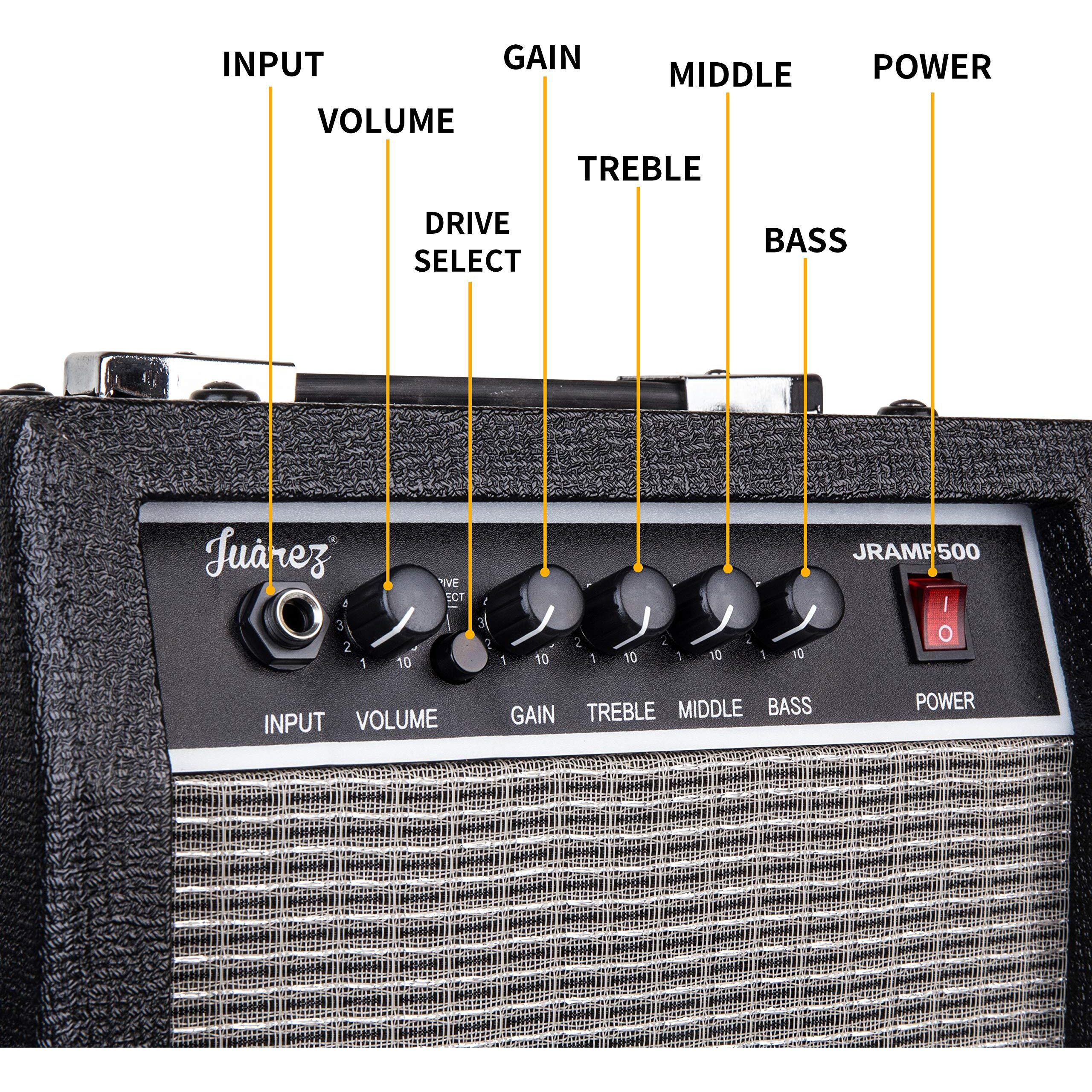 Juarez Professional 16.51 Cm (6.5 Inch) Guitar Amplifier, 10 Watt, 4 Speaker, Aux, Black (Jramp500)