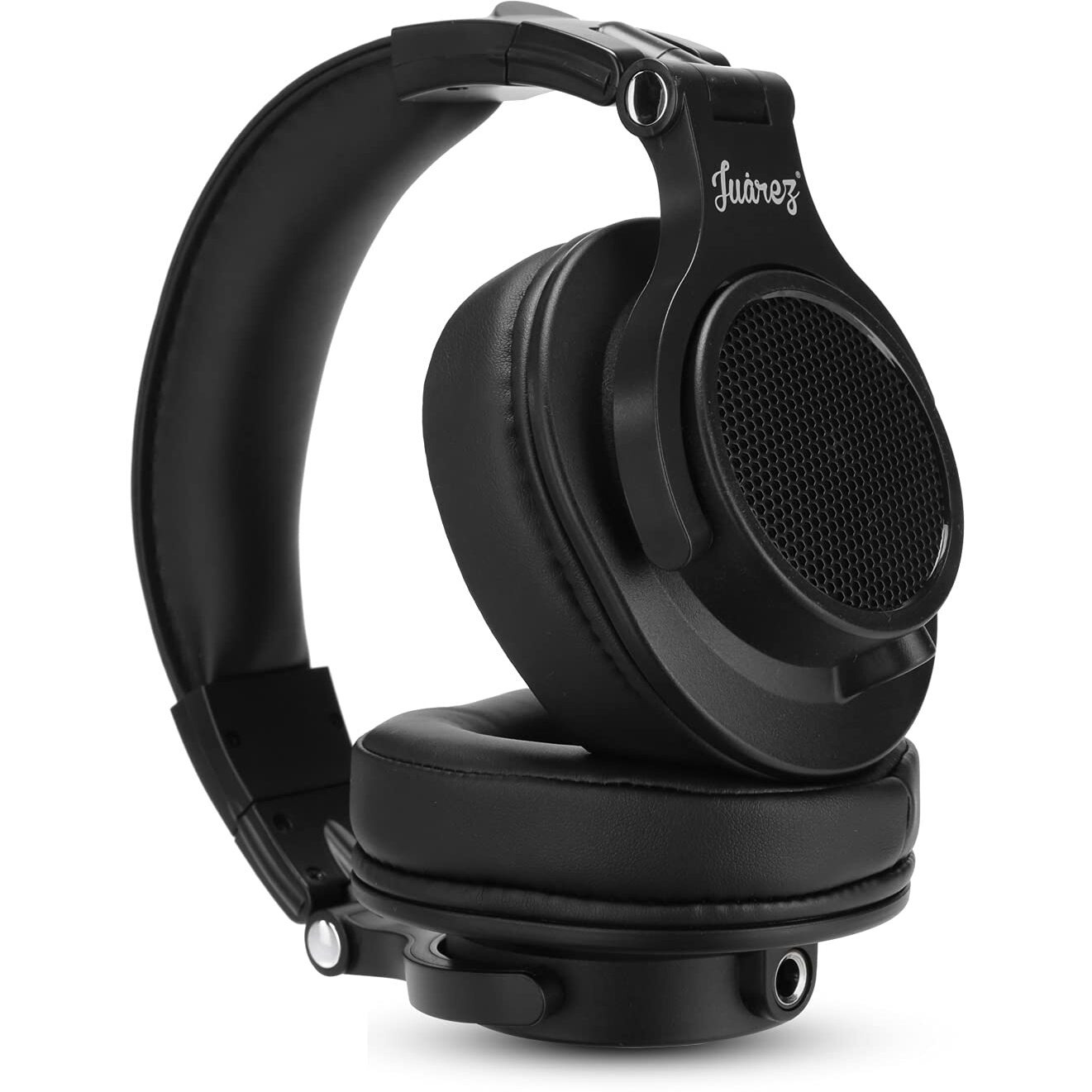 Juarez Jrdj400 Wired Over Ear Dj Headphones With Mic  40Mm Neodymium Drivers, 3.5Mm/6.35Mm Dual Jack, Foldable Design, Coiled & Straight Cable, Shareport, Noise Isolation, Black