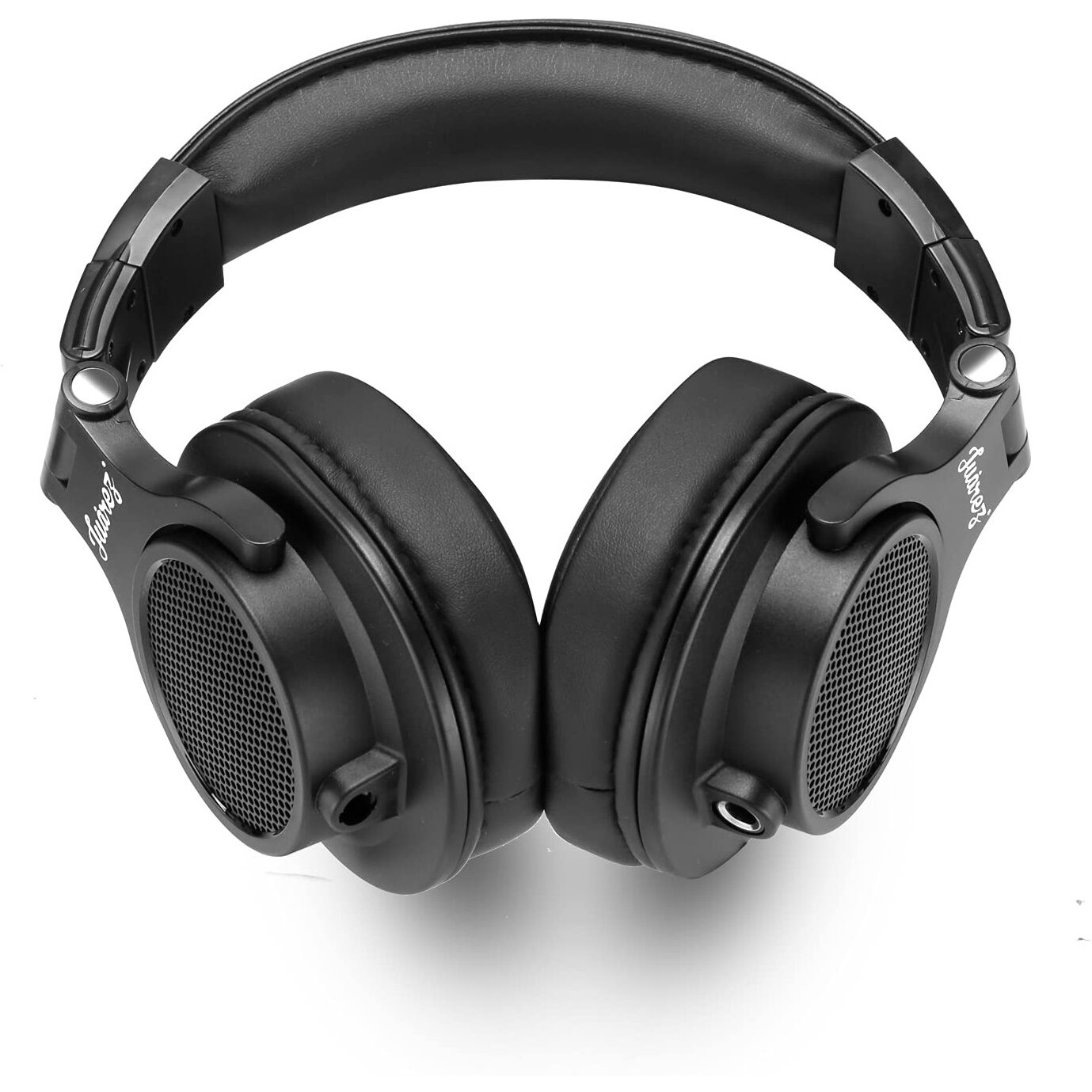 Juarez Jrdj400 Wired Over Ear Dj Headphones With Mic  40Mm Neodymium Drivers, 3.5Mm/6.35Mm Dual Jack, Foldable Design, Coiled & Straight Cable, Shareport, Noise Isolation, Black