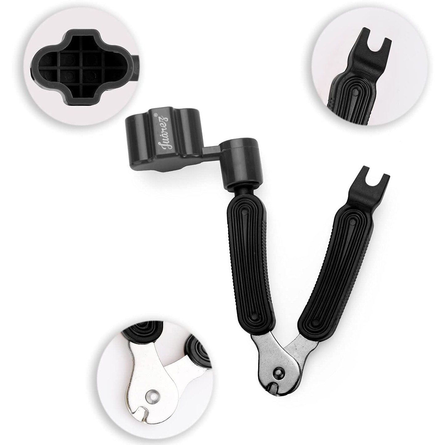 Juarez 3-In-1 Guitar String Winder And Cutter, Multifunctional Guitar String Pin Puller, Guitar Repairing And Adjustment Tool, Black (Jrsw200Bk)