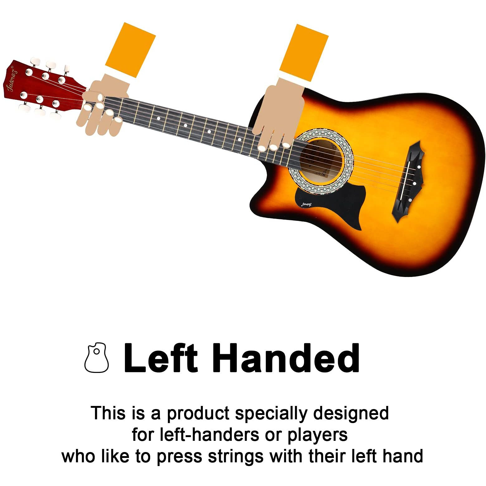 Juarez Wood Acoustic Guitar, [Left Handed] 96.52 Cm (38 Inch) Cutaway, 38Cl/3Ts With Bag, Strings, Pick And Strap, 3Ts Sunburst