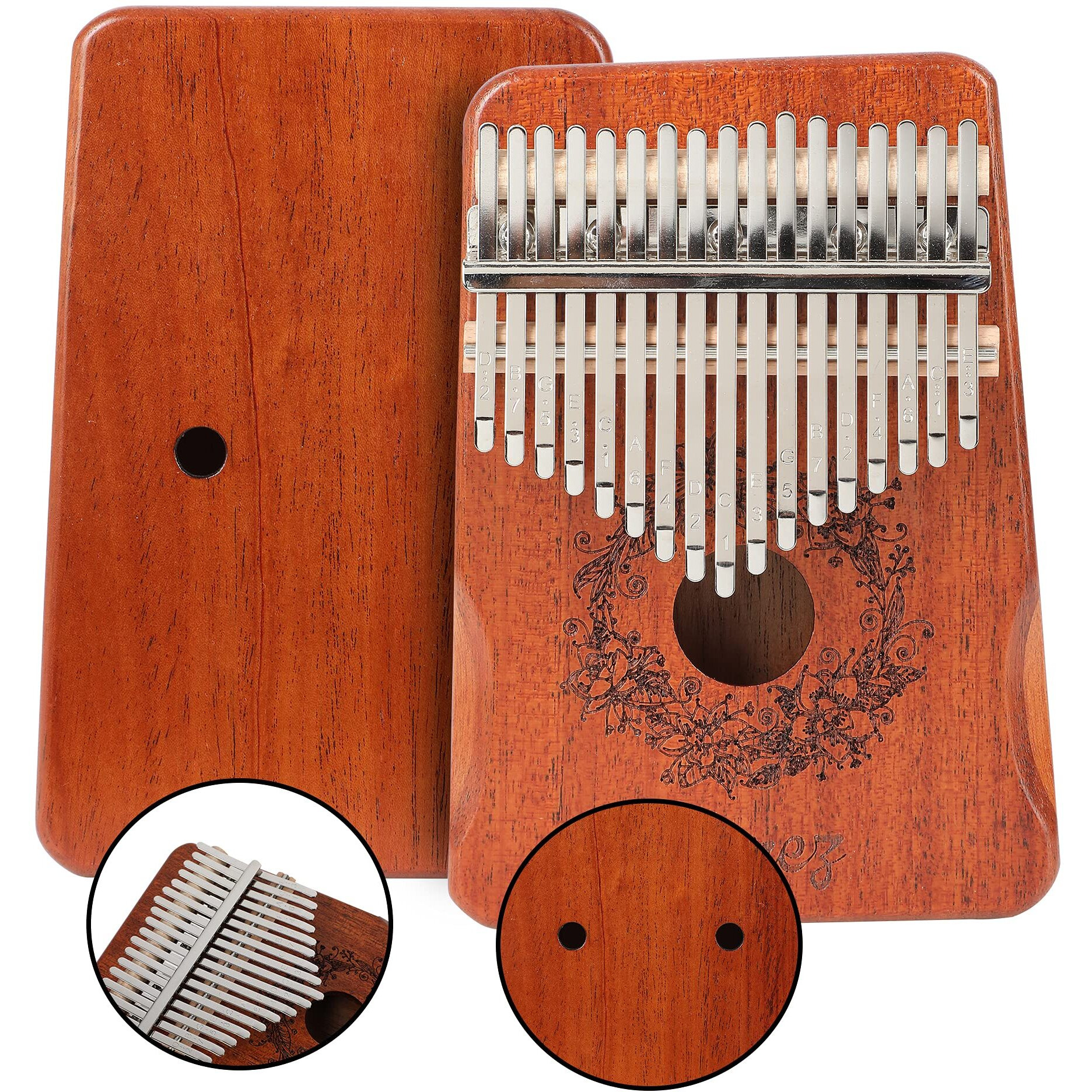Juarez Klm50 Kalimba - Handcrafted, Portable Musical Instrument Natural