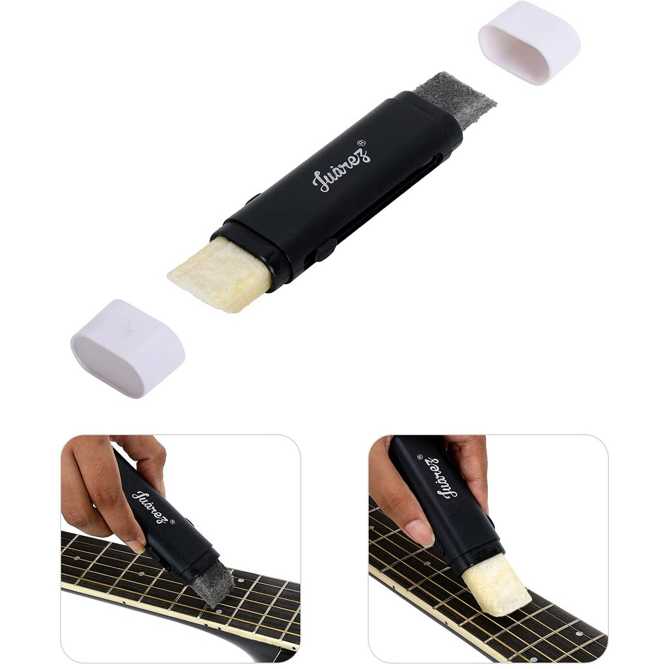 Juarez Guitar String Cleaning Brush Jclb200  Dual-Head Rust Remover & String Lubricator For Acoustic, Electric, Bass & Ukulele