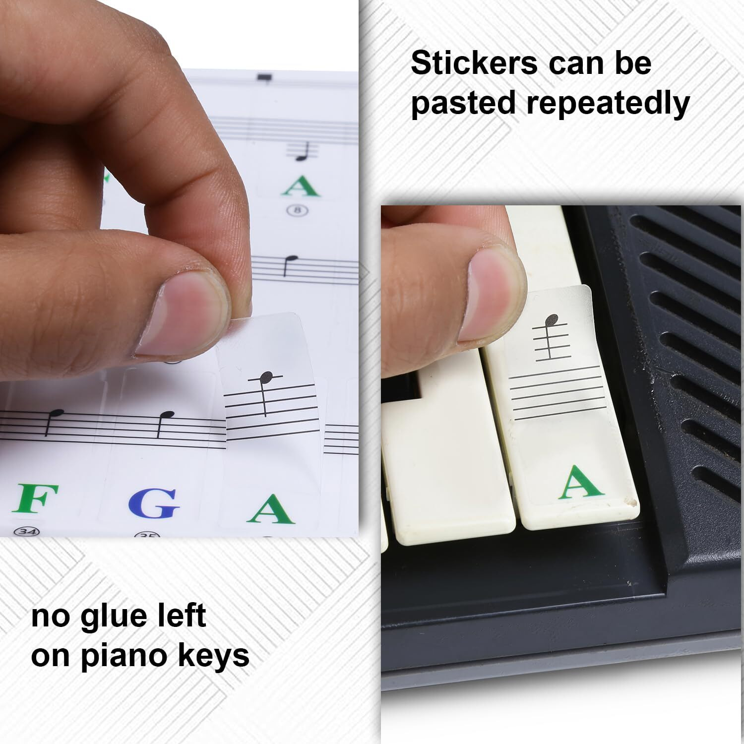 Juarez Piano Keyboard Stickers For Key, Bold Large Letter Piano Stickers For Learning, Removable Piano Keyboard Letters, Notes Label For Beginners And Kids, Jrzpst1